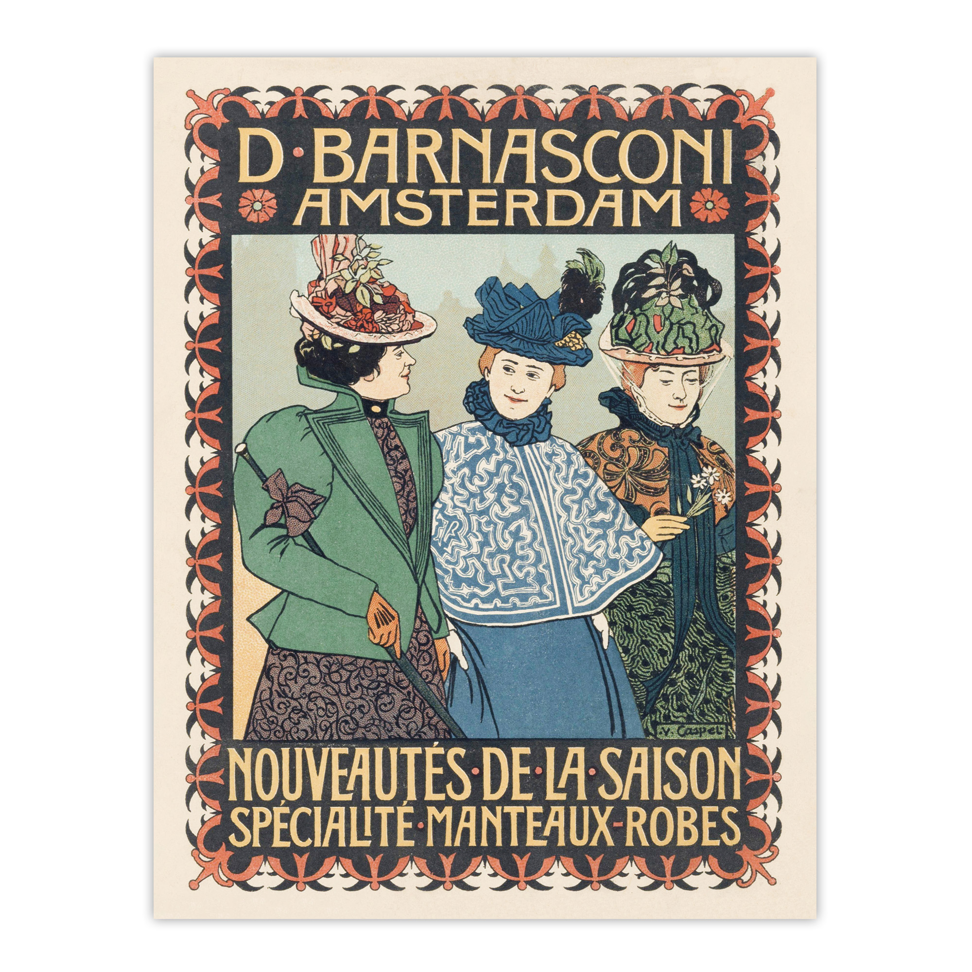 Barnasconi Clothes Advert Vintage Framed Wall Art Print Georg van Caspel