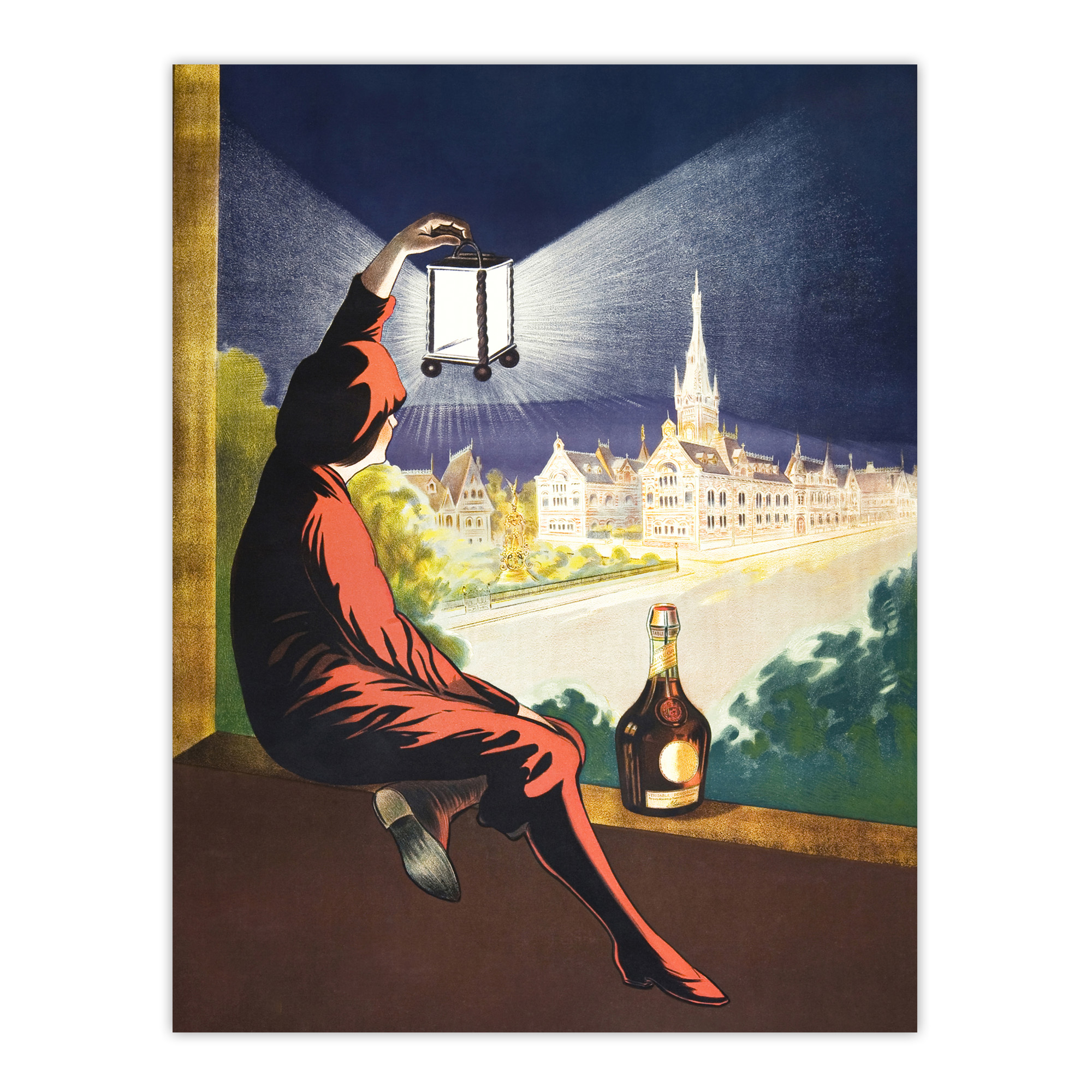 Benedictine Wine Advert Vintage Framed Wall Art Print Cappiello