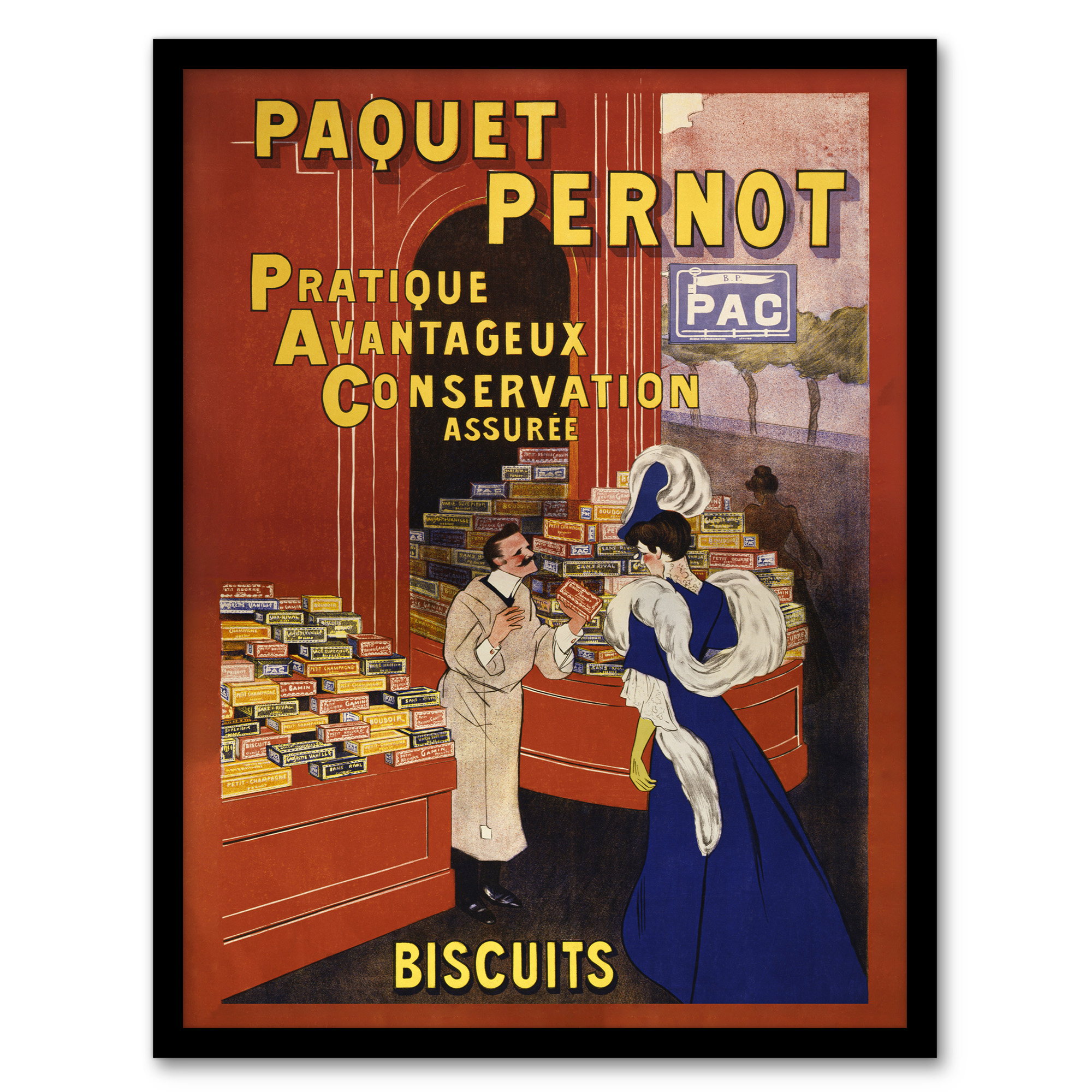 Leonetto Cappiello Framed Wall Art Biscuits Pernot Vintage Advert Home Décor