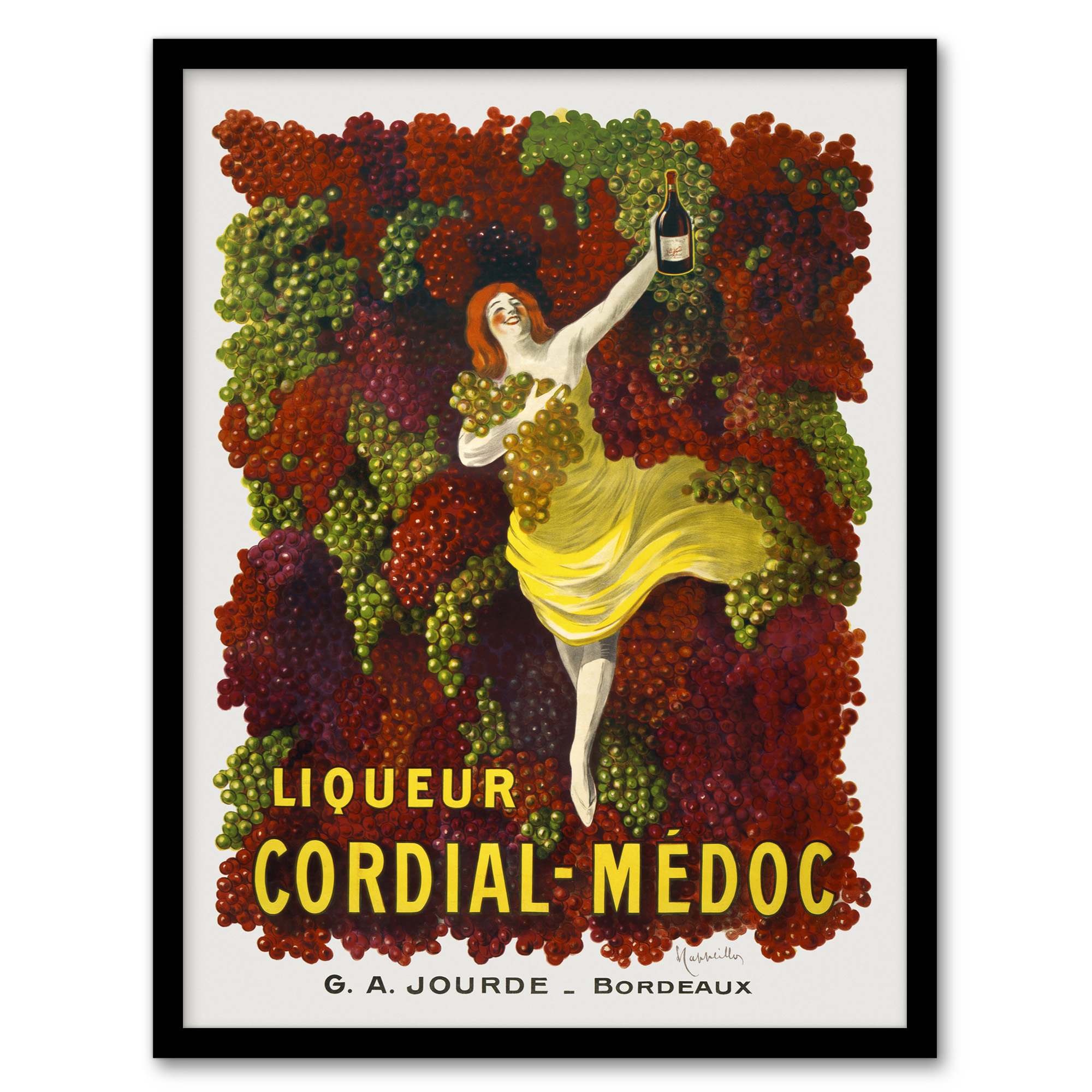 Liqueur Cordial Medoc Advert Vintage Framed Wall Art Print Cappiello