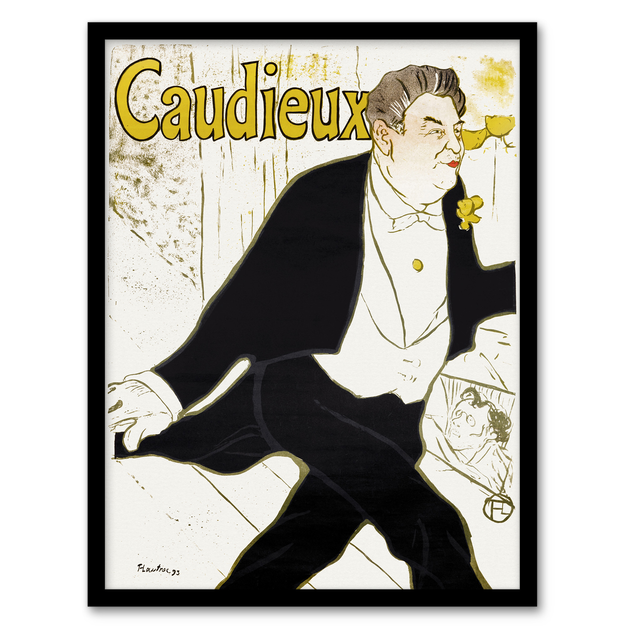 Toulouse Lautrec Framed Wall Art Print Caudieux Artist Portrait Home Décor A3/A4
