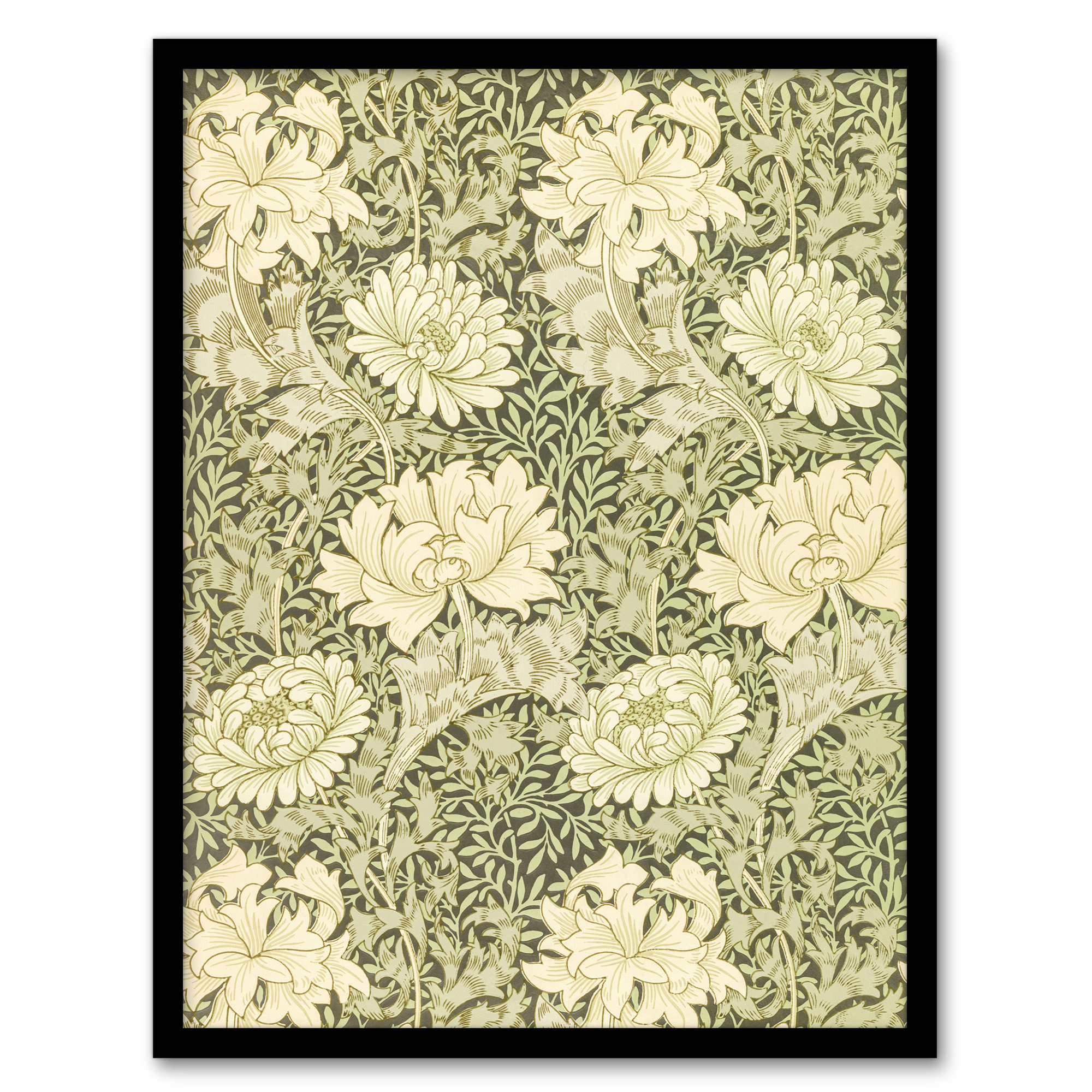 William Morris Framed Wall Art Print Chrysanthemum Flower Pattern Home Décor