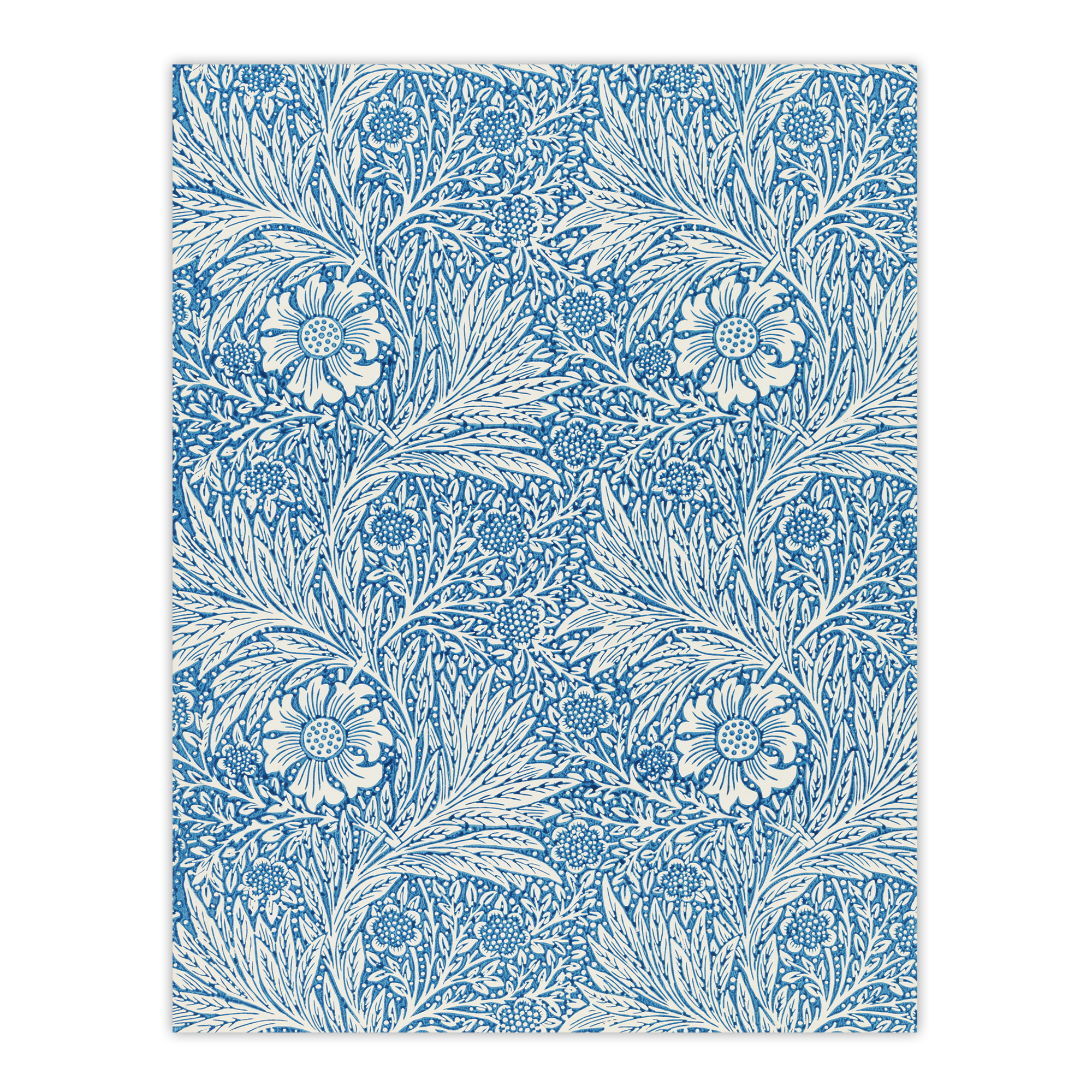 Marigold Flower Blue Vintage Framed Wall Art Print William Morris