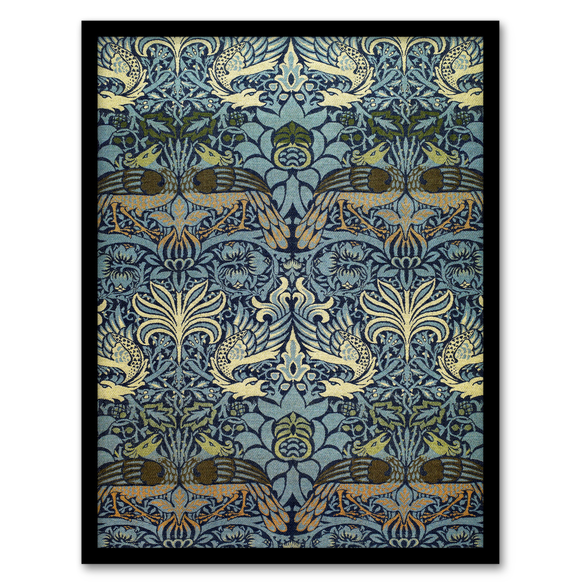 William Morris Framed Wall Art Print Peacock and Dragon Pattern Home Décor A3/A4