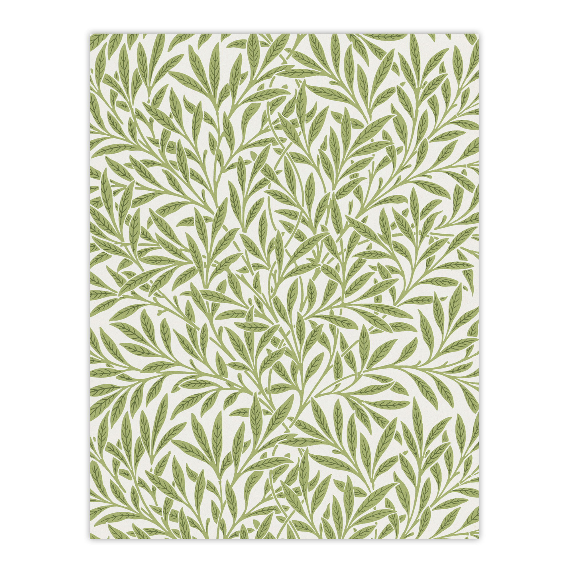 Willow Leaves Bright Pattern W. Morris Vintage Wall Art Print Poster