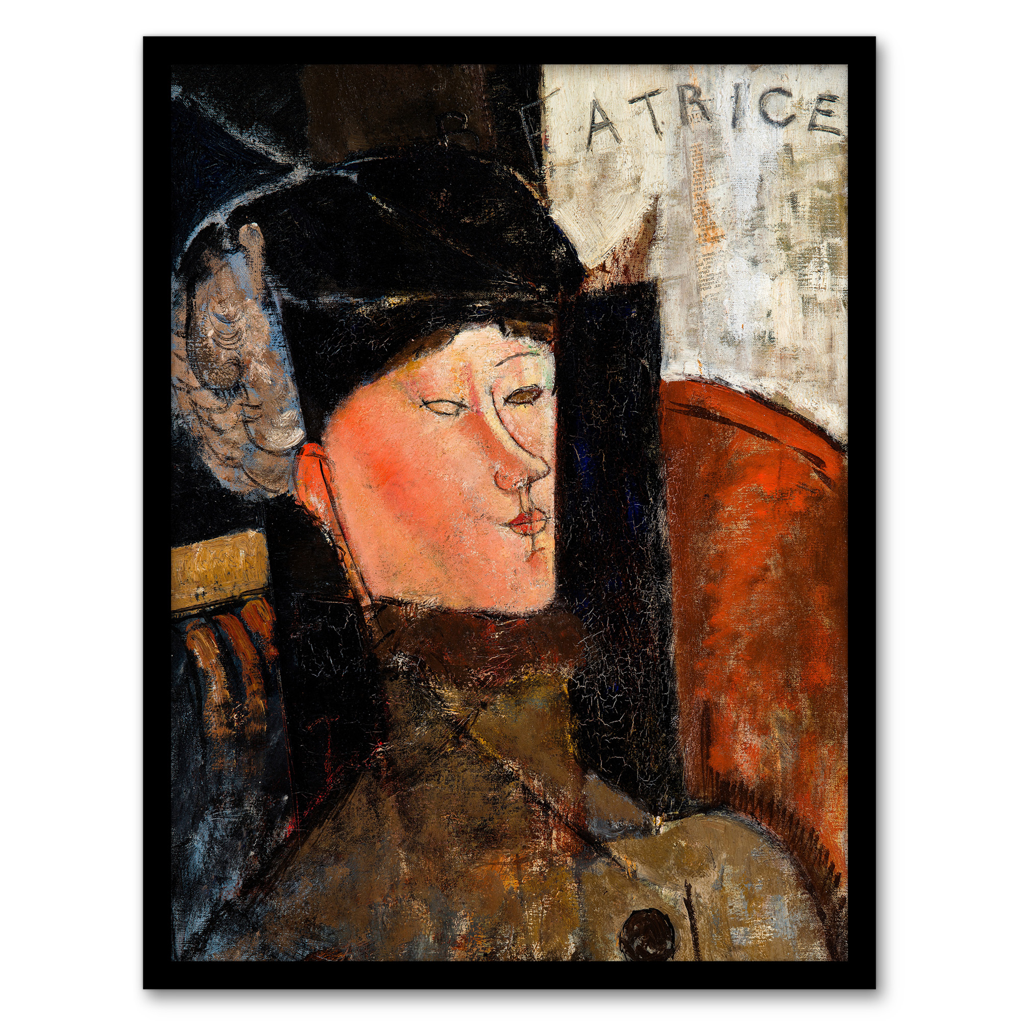Portrait of Beatrice Hastings Modigliani Vintage Wall Art Print Poster