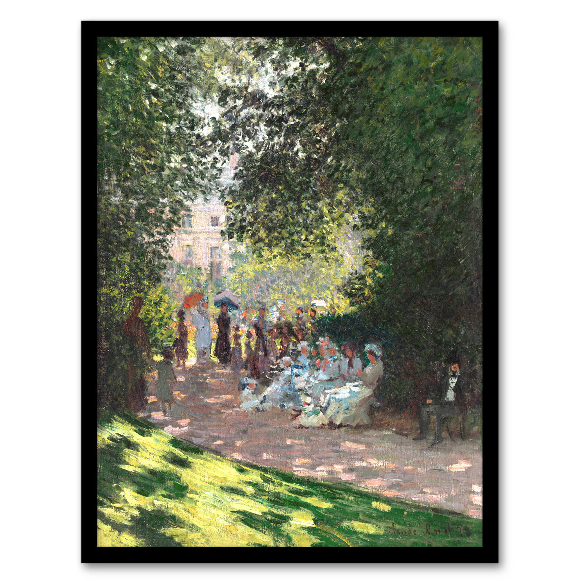 Claude Monet Framed Wall Art Print Monceau Park in the Afternoon Home Décor