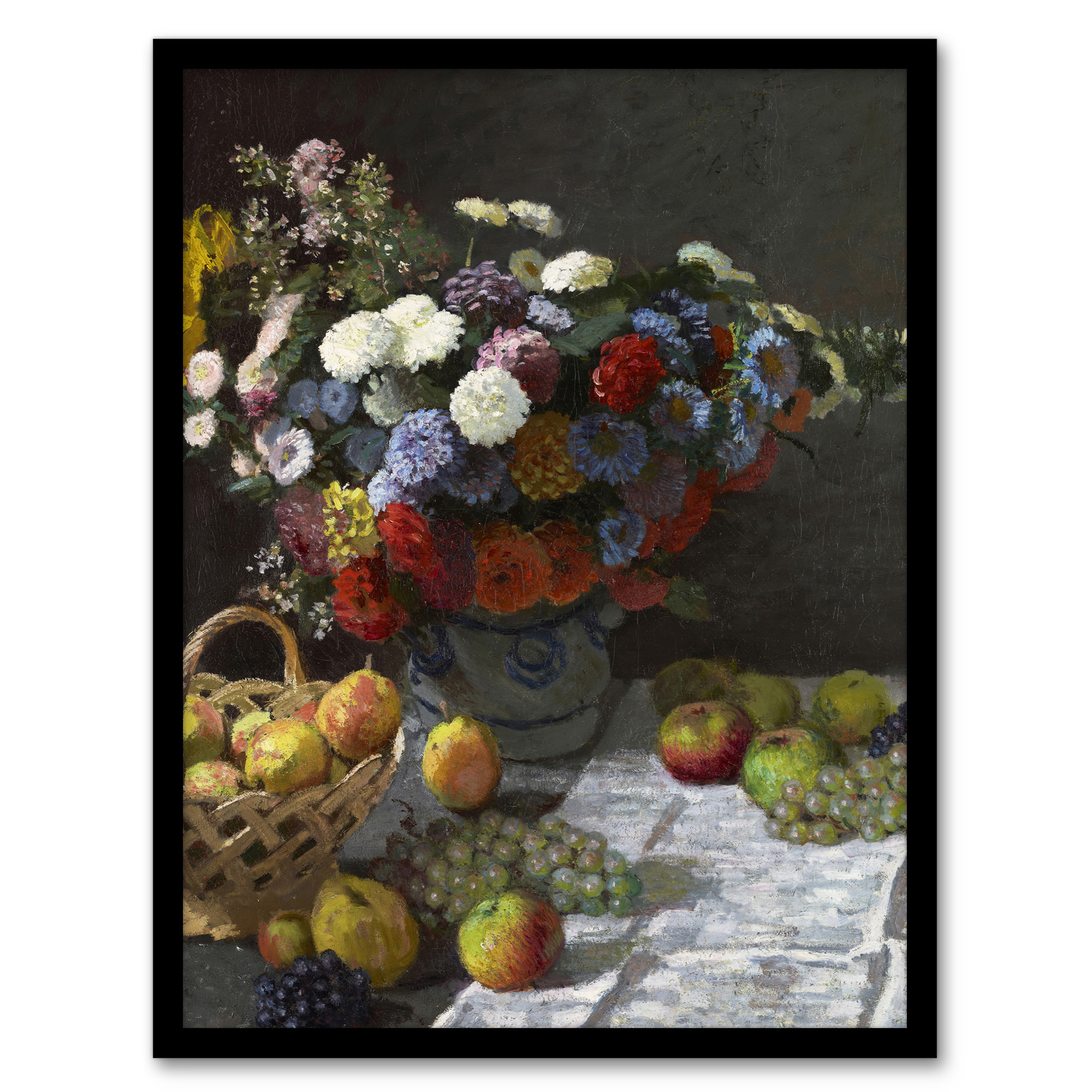 Still Life with Flowers and Fruit Monet Vintage Wall Art Print Poster