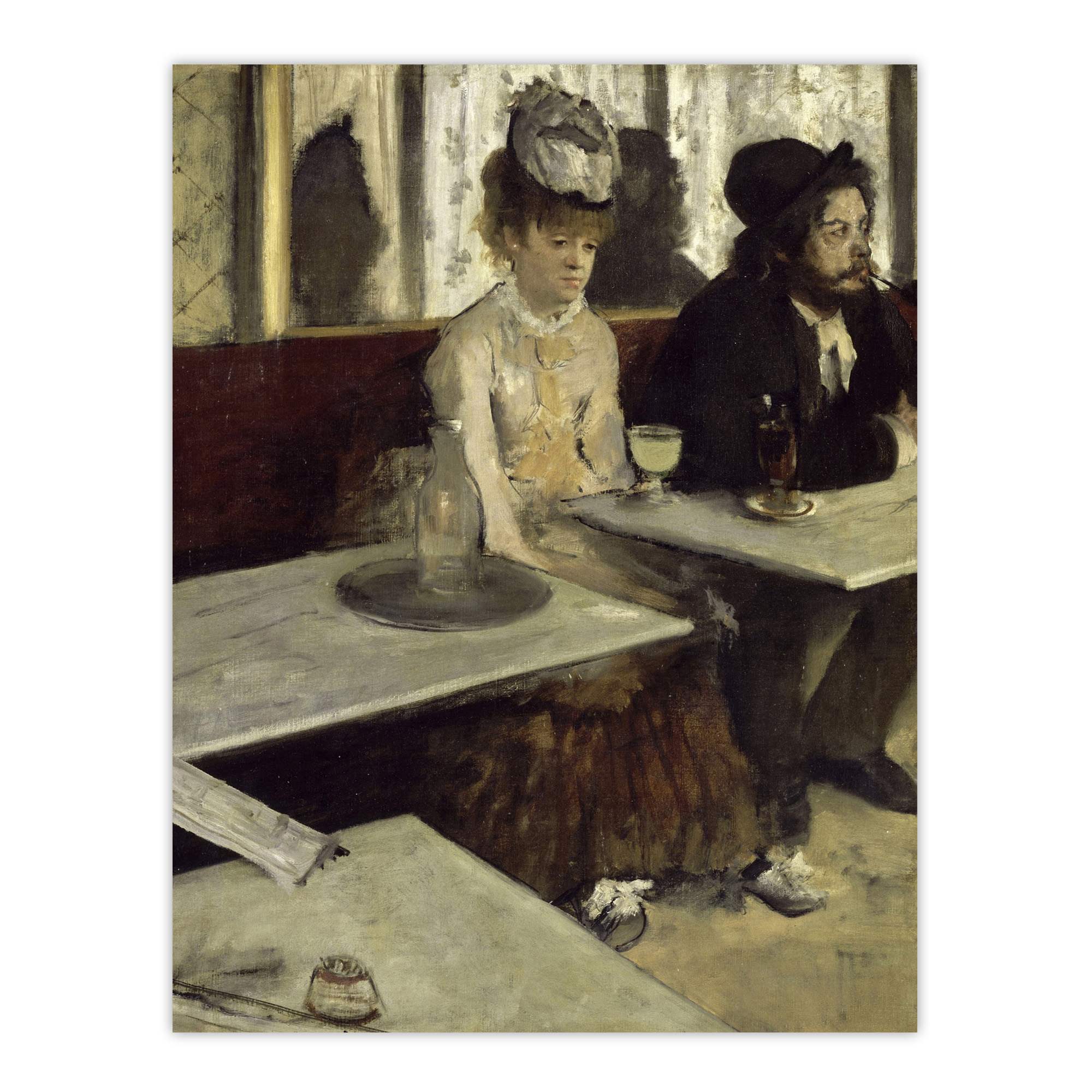 In a Cafe Absinthe Drinkers Edgar Degas Vintage Wall Art Print Poster