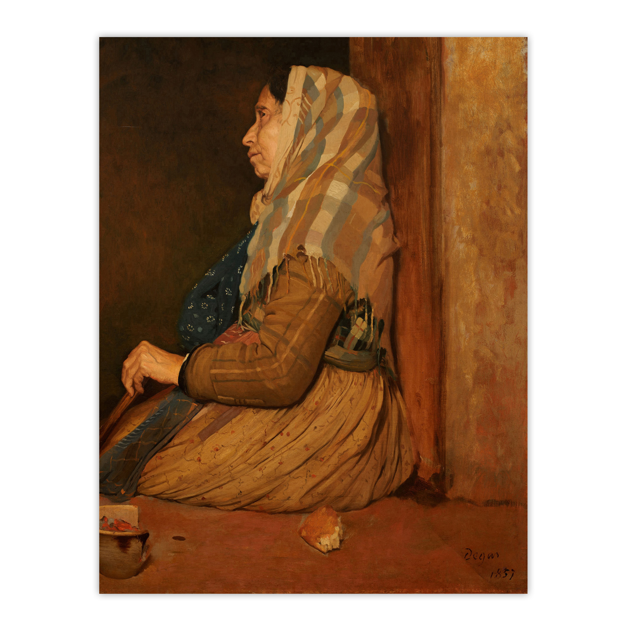 A Roman Beggar Woman Portrait Degas Vintage Wall Art Print Poster