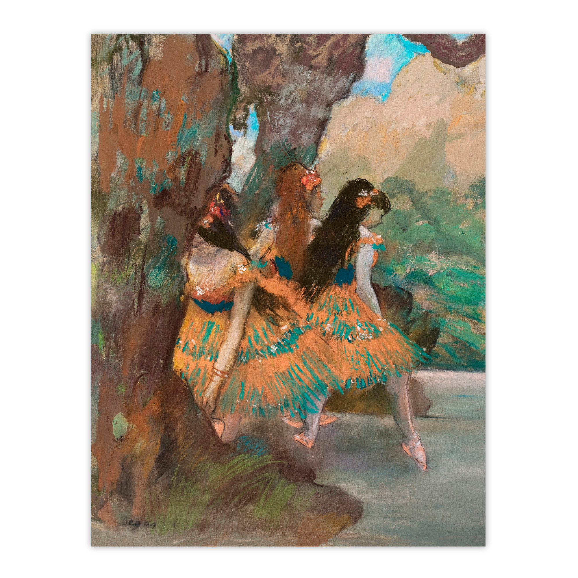 Young Ballet Dancers On Stage Degas Vintage Wall Art Print Poster