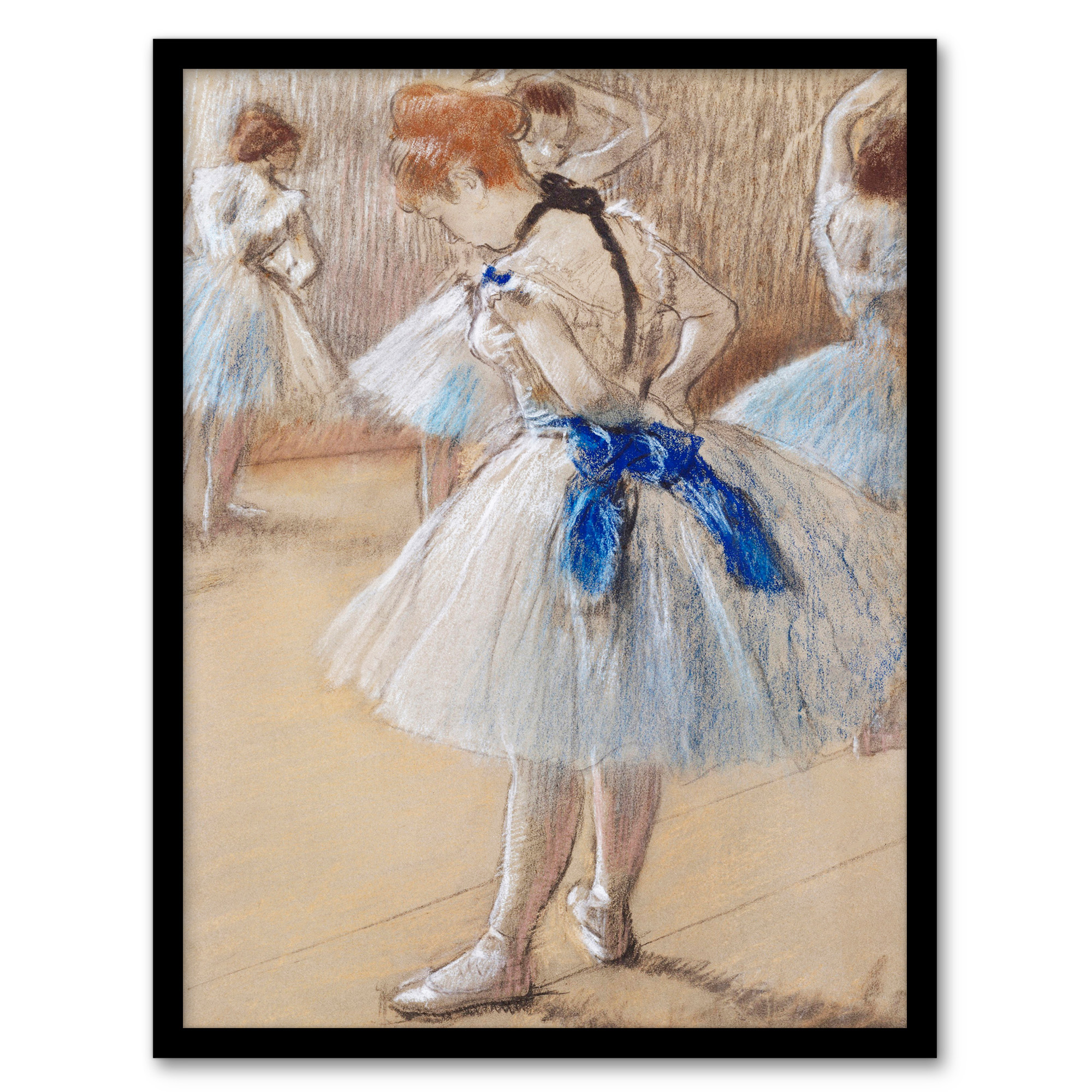 Dancer Ballerina Pastel Drawing Degas Vintage Wall Art Print Poster
