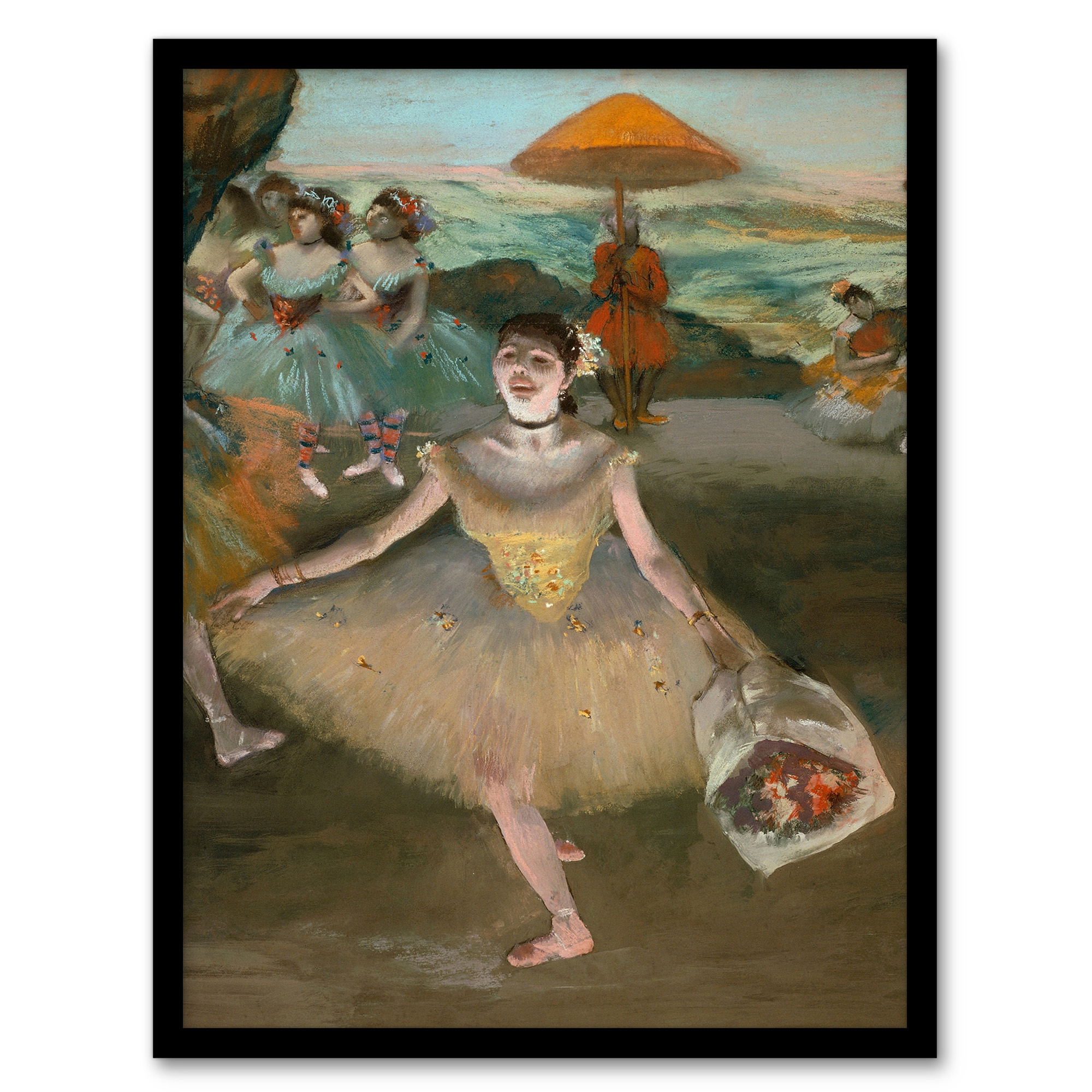 Edgar Degas Framed Wall Art Print Dancer with Bouquet Bowing Home Décor A3/A4