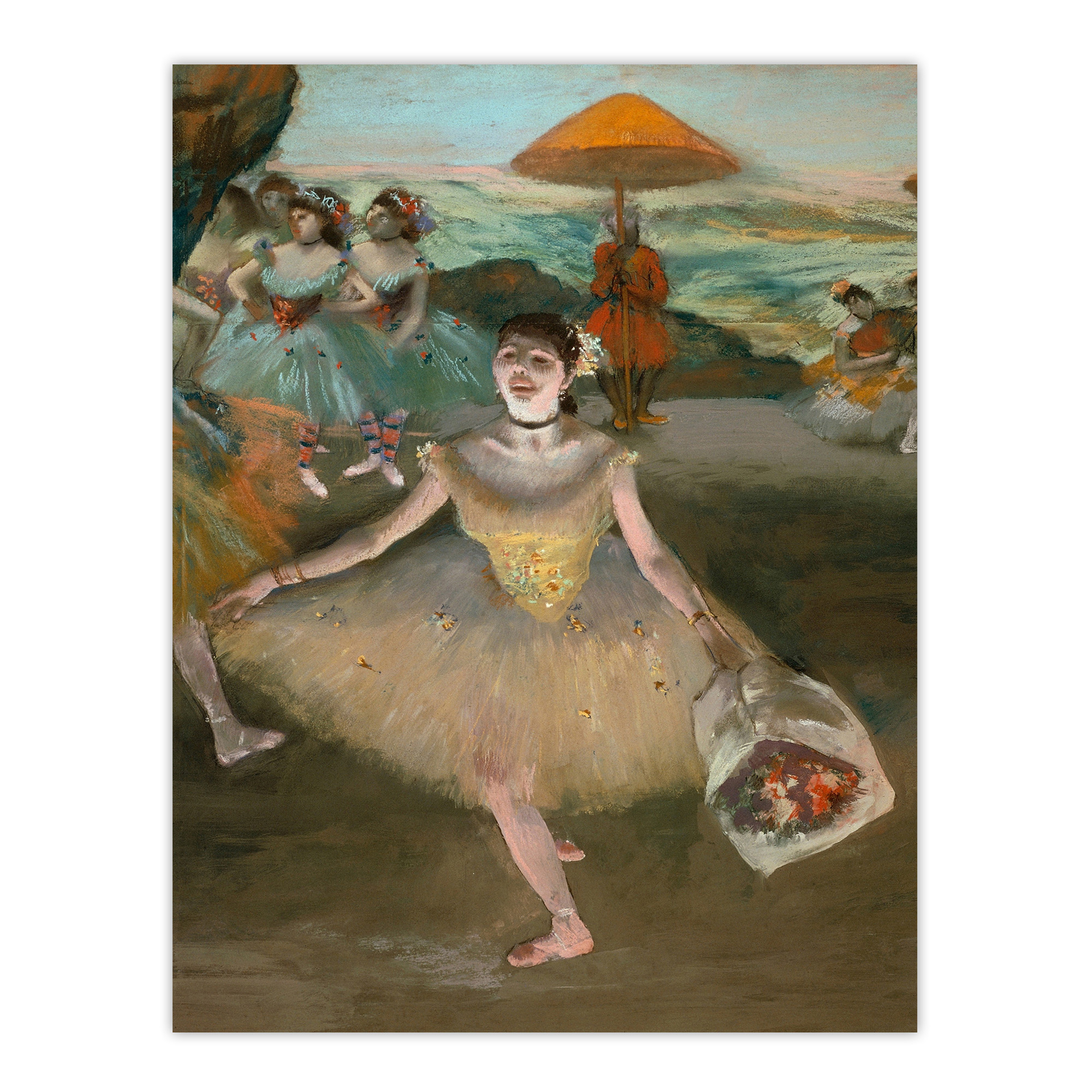Dancer with Bouquet Bowing Edgar Degas Vintage Wall Art Print Poster