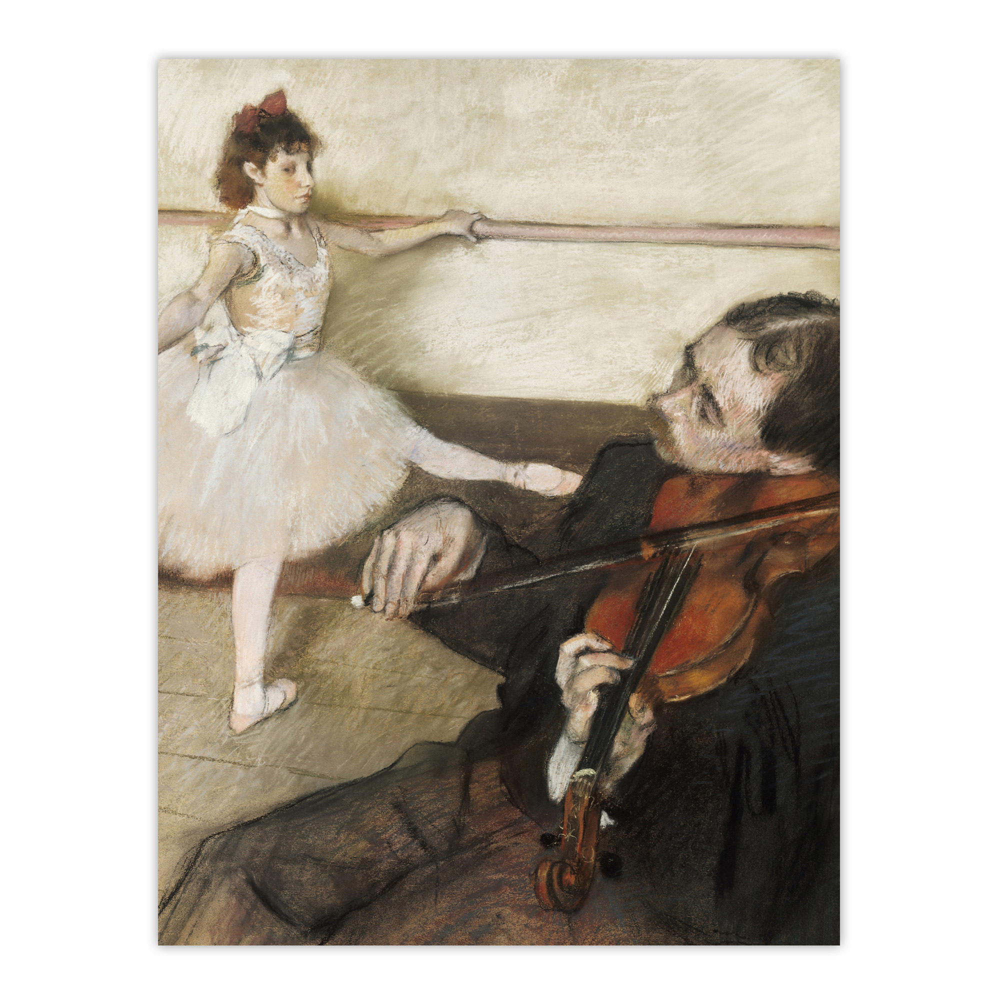 Dance Lesson with Violinist Edgar Degas Vintage Wall Art Print Poster
