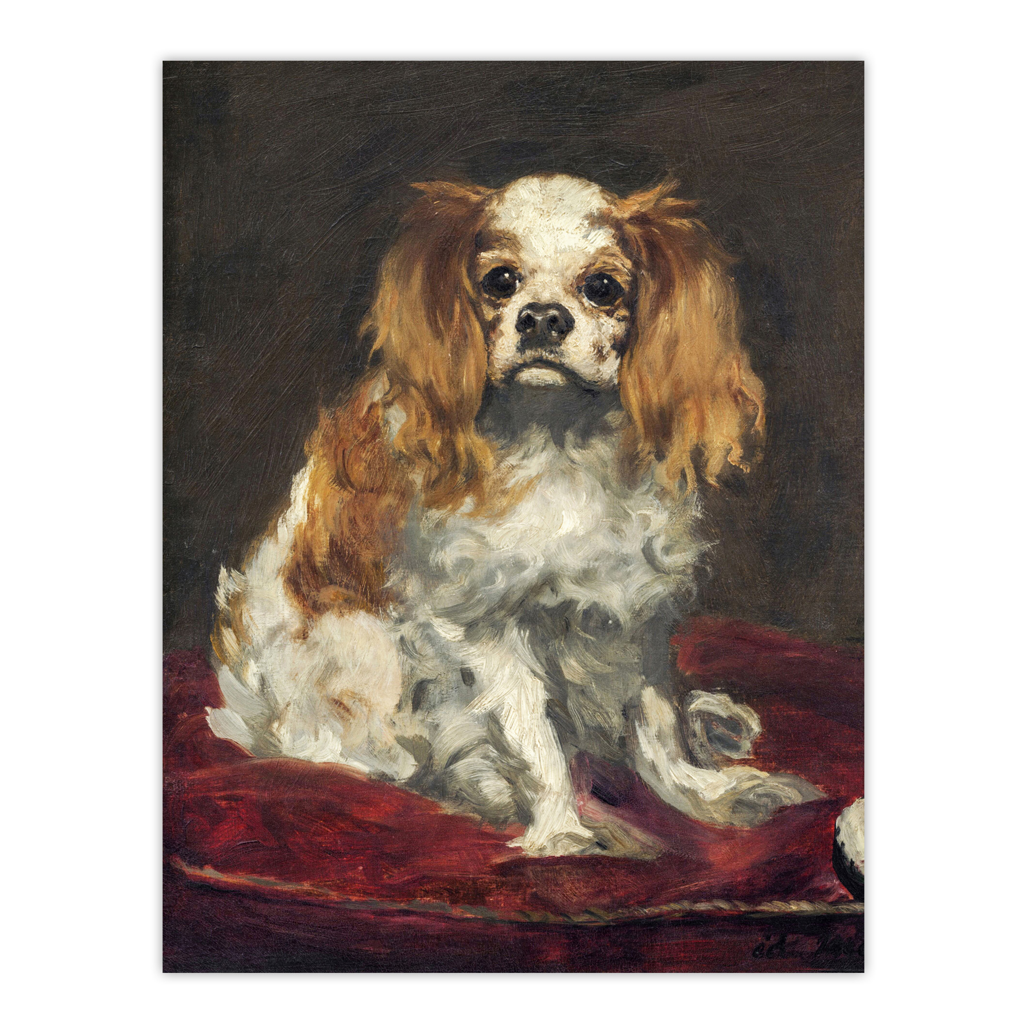 A King Charles Spaniel Dog Manet Vintage Wall Art Print Poster