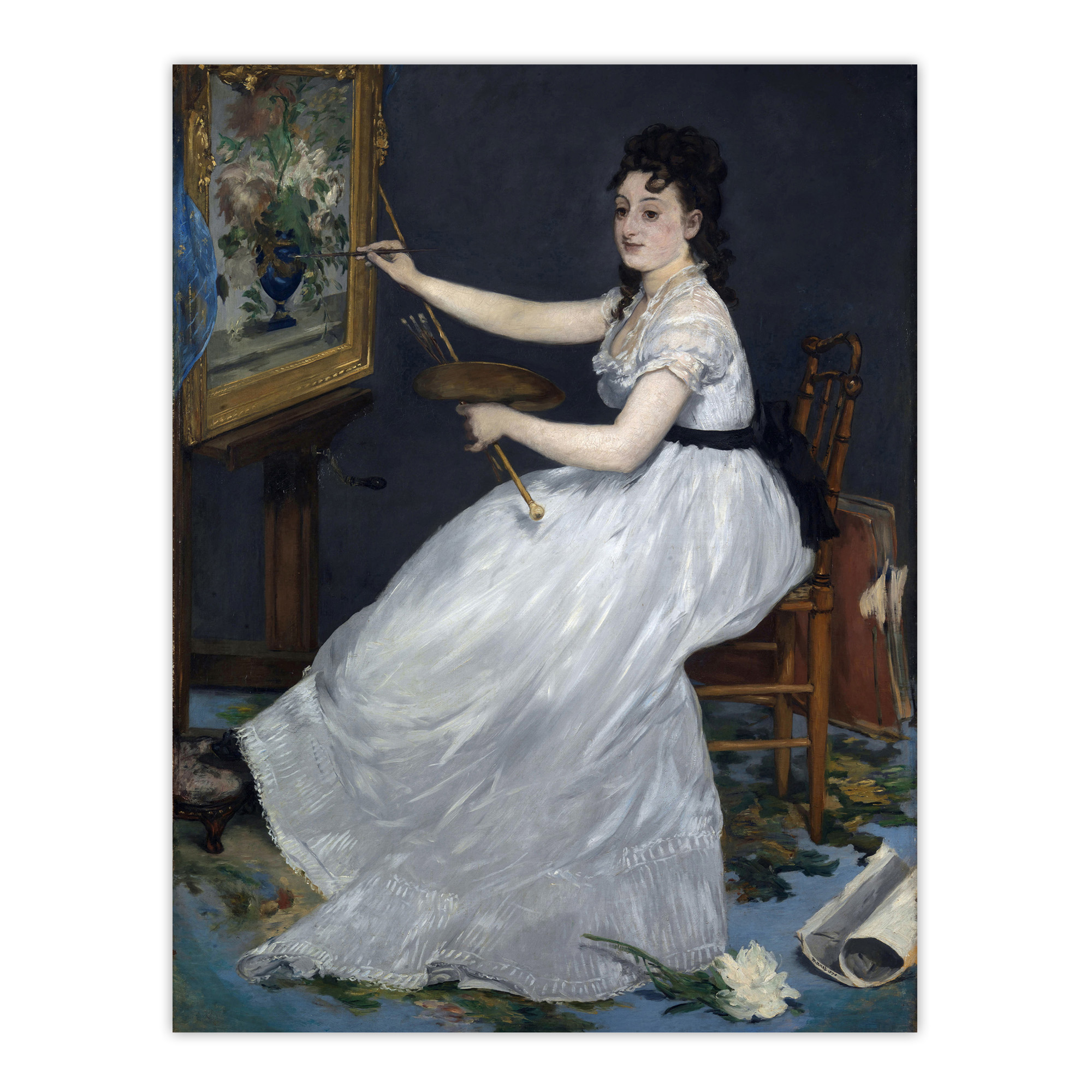 Portrait of Painter Eva Gonzales Manet Vintage Wall Art Print Poster