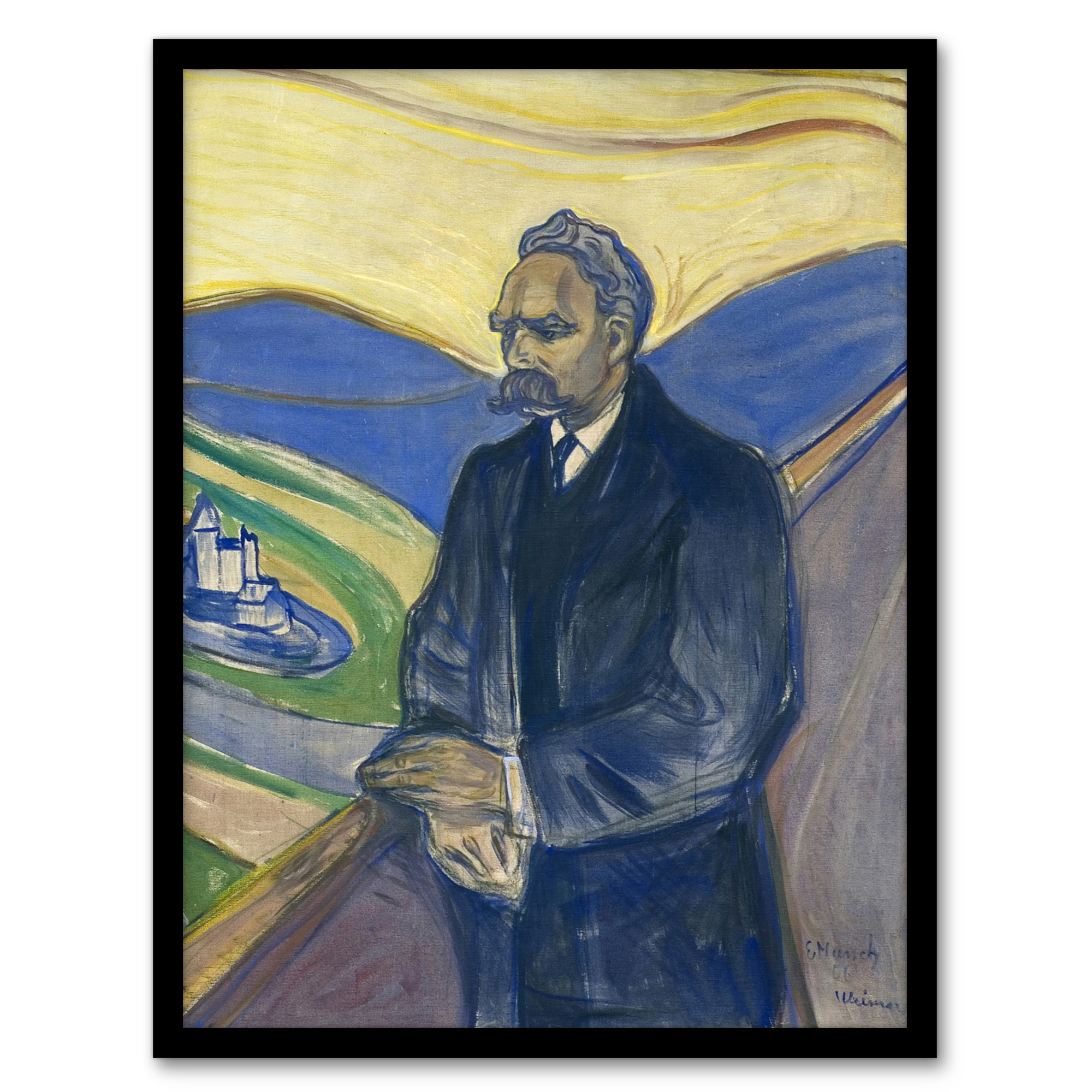 Edvard Munch Framed Wall Art Print Friedrich Nietzsche Portrait Home Décor A3/A4