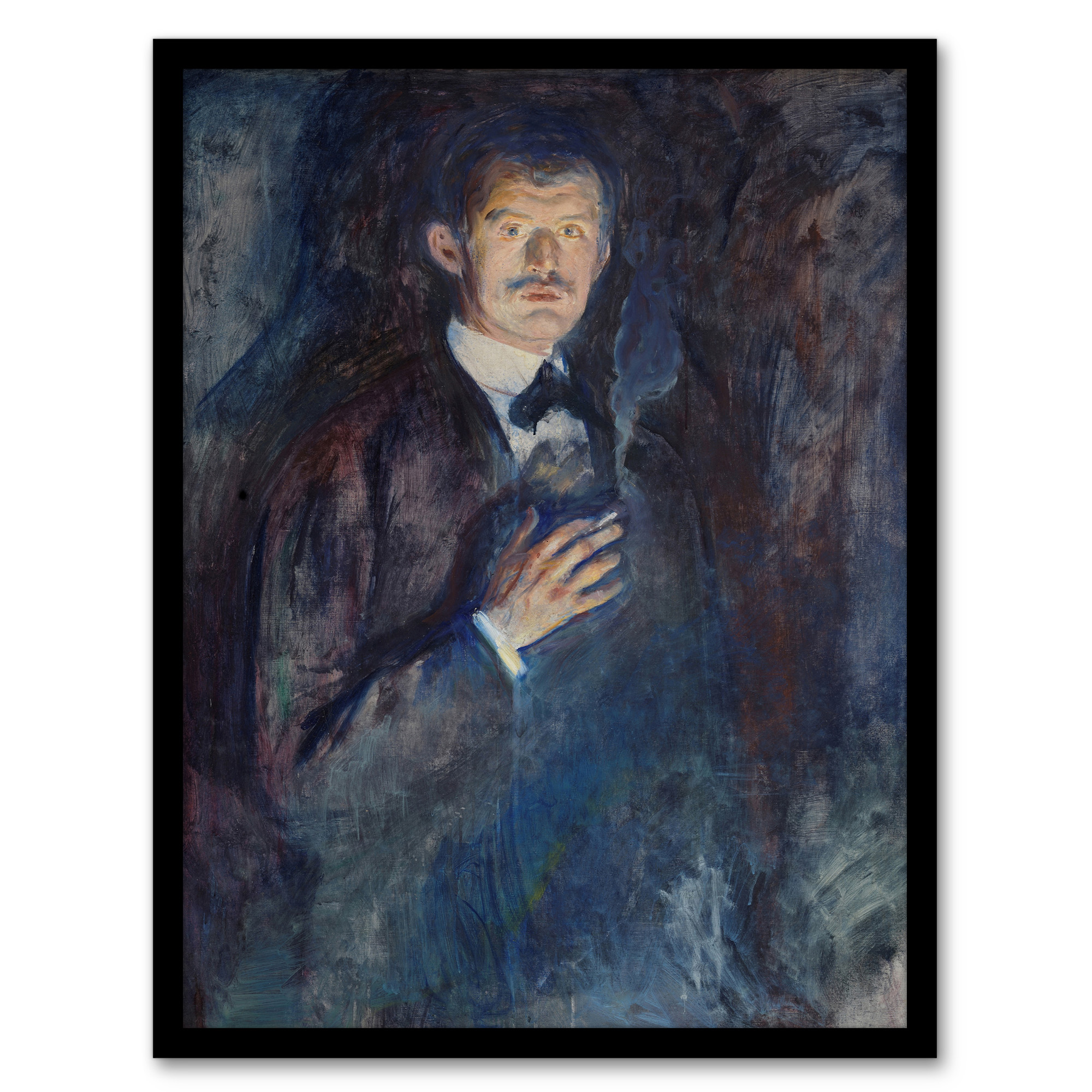Self Portrait with Cigarette Munch Vintage Wall Art Print Poster