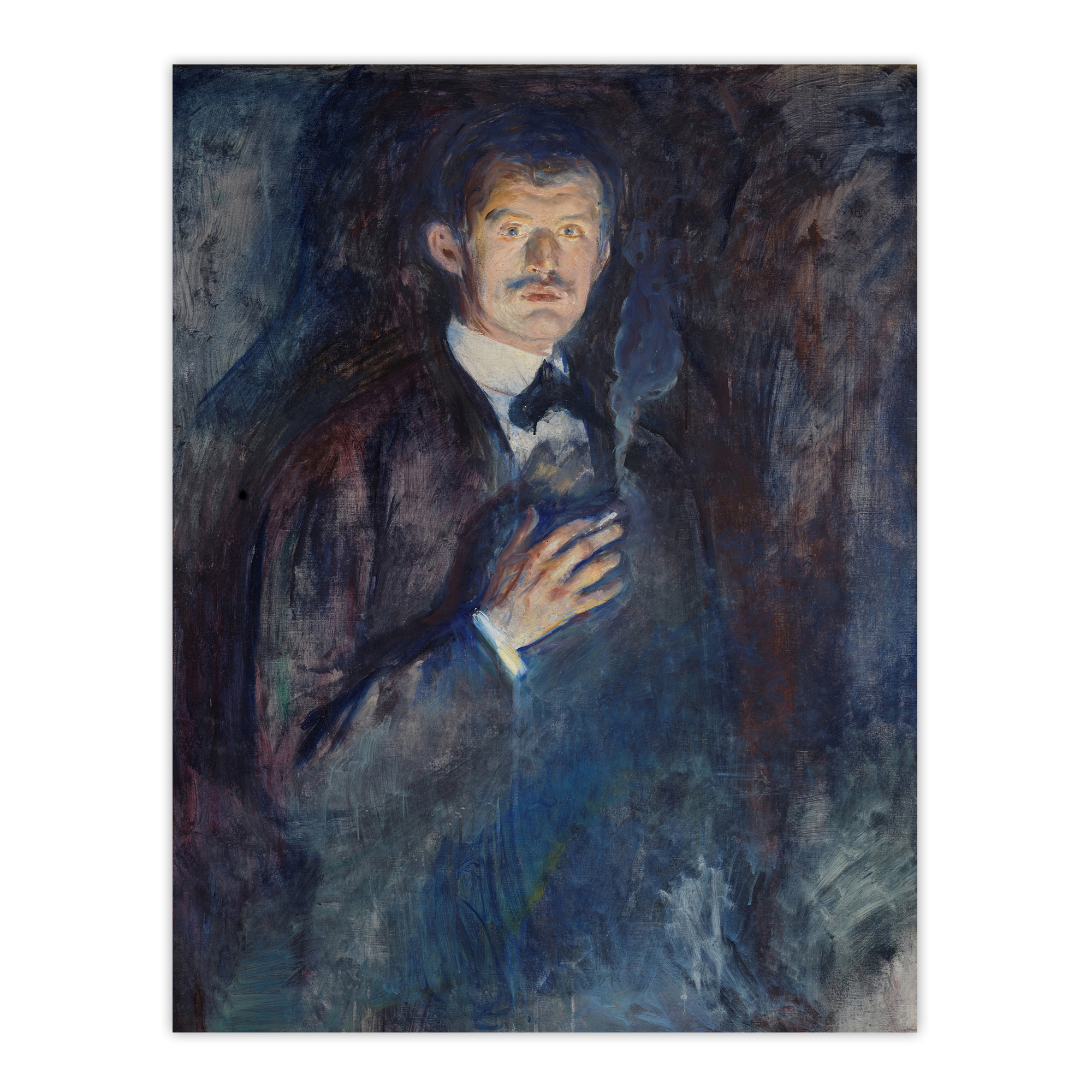 Self Portrait with Cigarette Munch Vintage Wall Art Print Poster