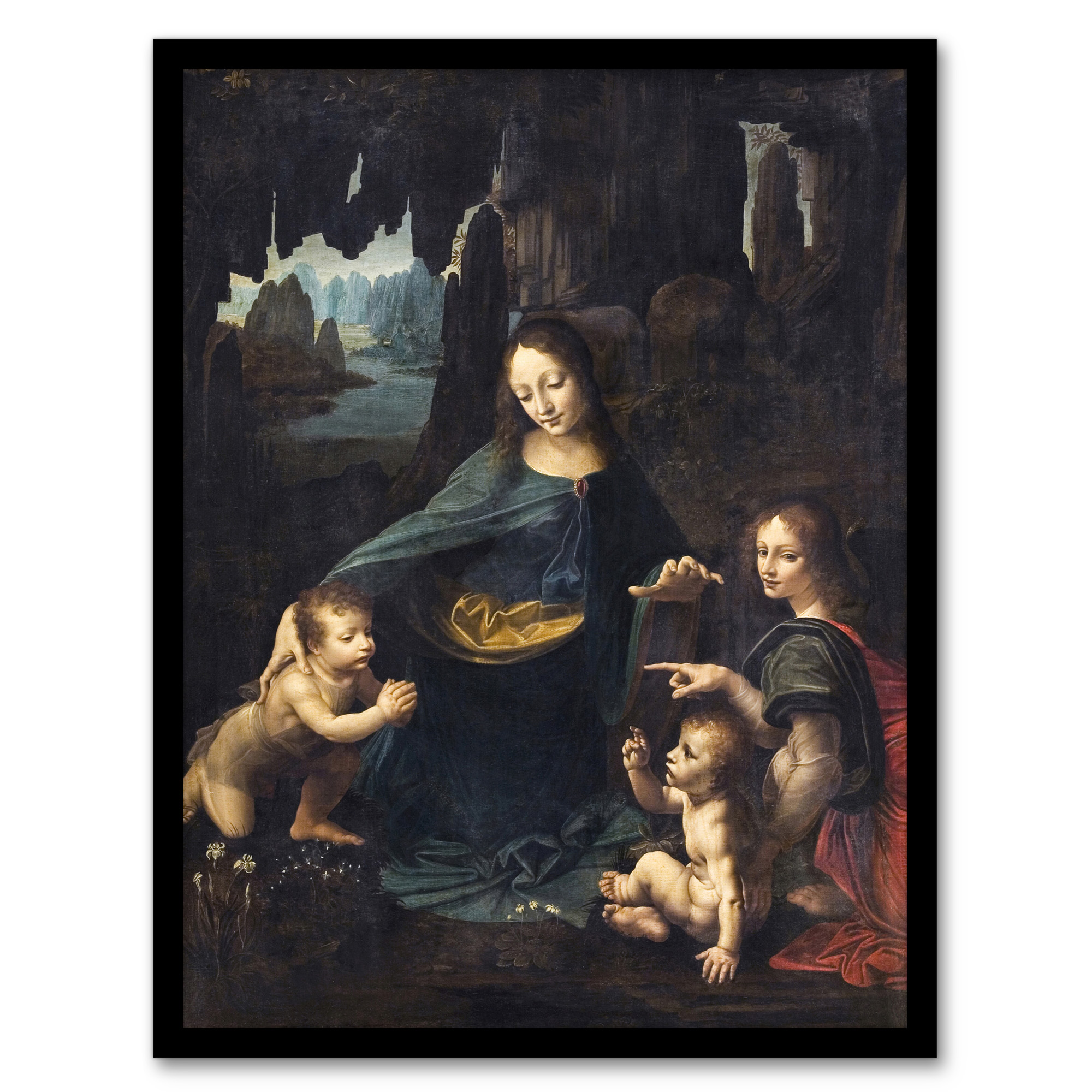 The Virgin of the Rocks da Vinci Vintage Wall Art Print Poster