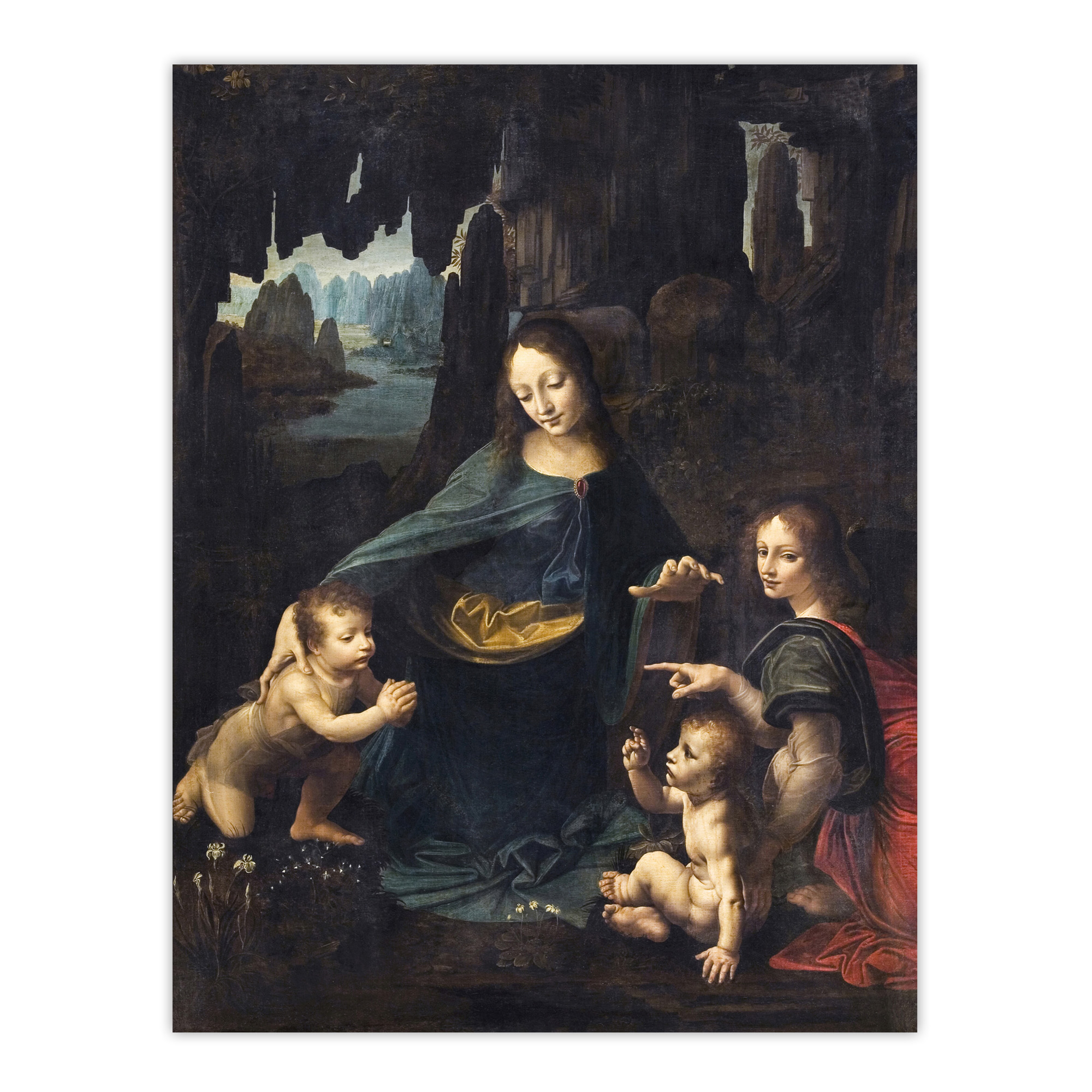The Virgin of the Rocks da Vinci Vintage Wall Art Print Poster