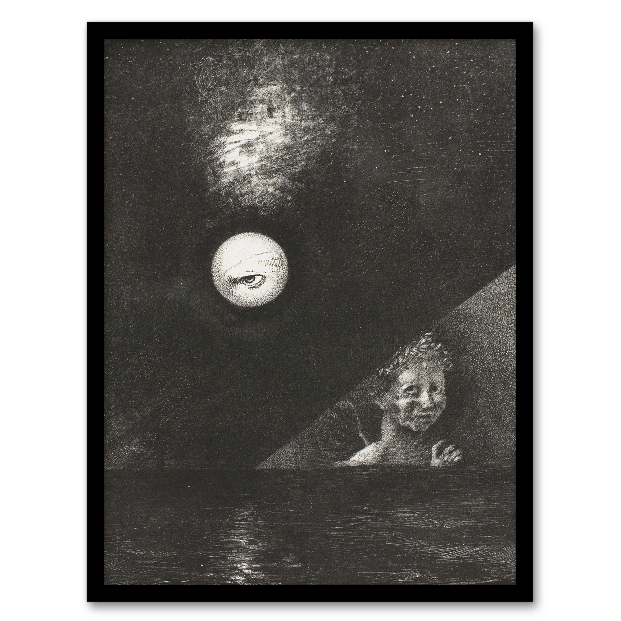 Odilon Redon Framed Wall Art Angel of Certitude and Questioning Eye Home Décor