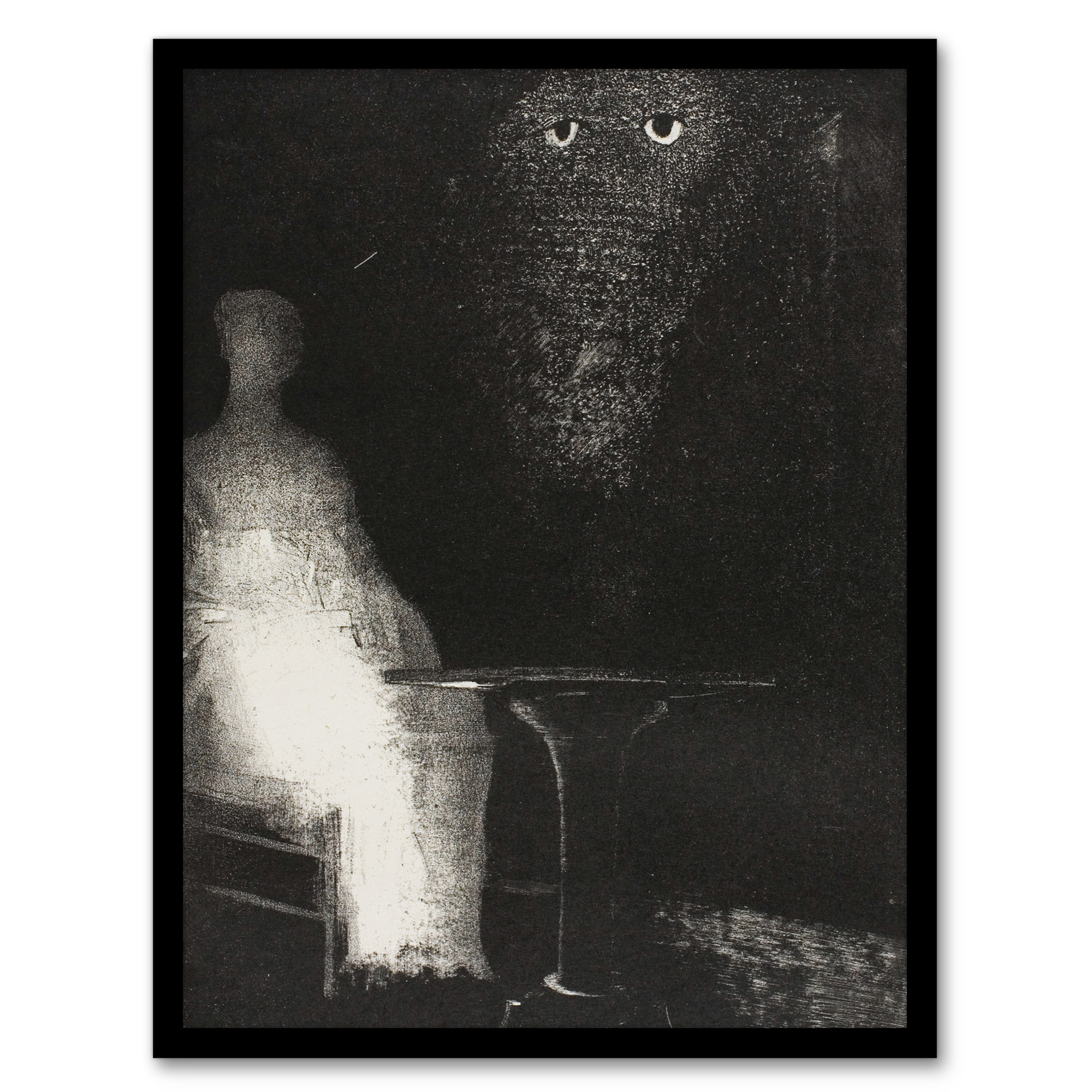 Odilon Redon Framed Wall Art Gaze on the Chair Human Figure Outline Home Décor