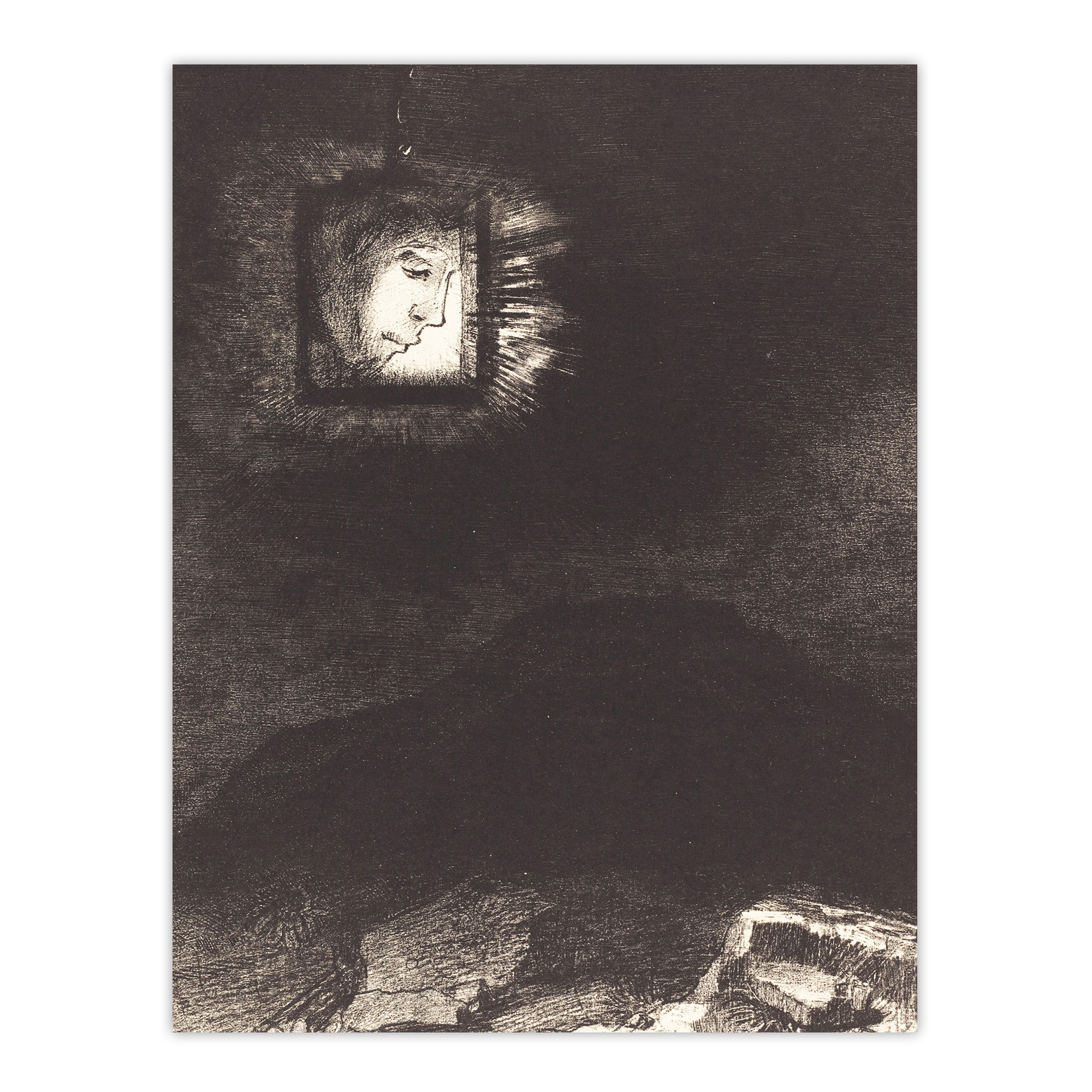 Glimmering Head Suspended Redon Vintage Wall Art Print Poster