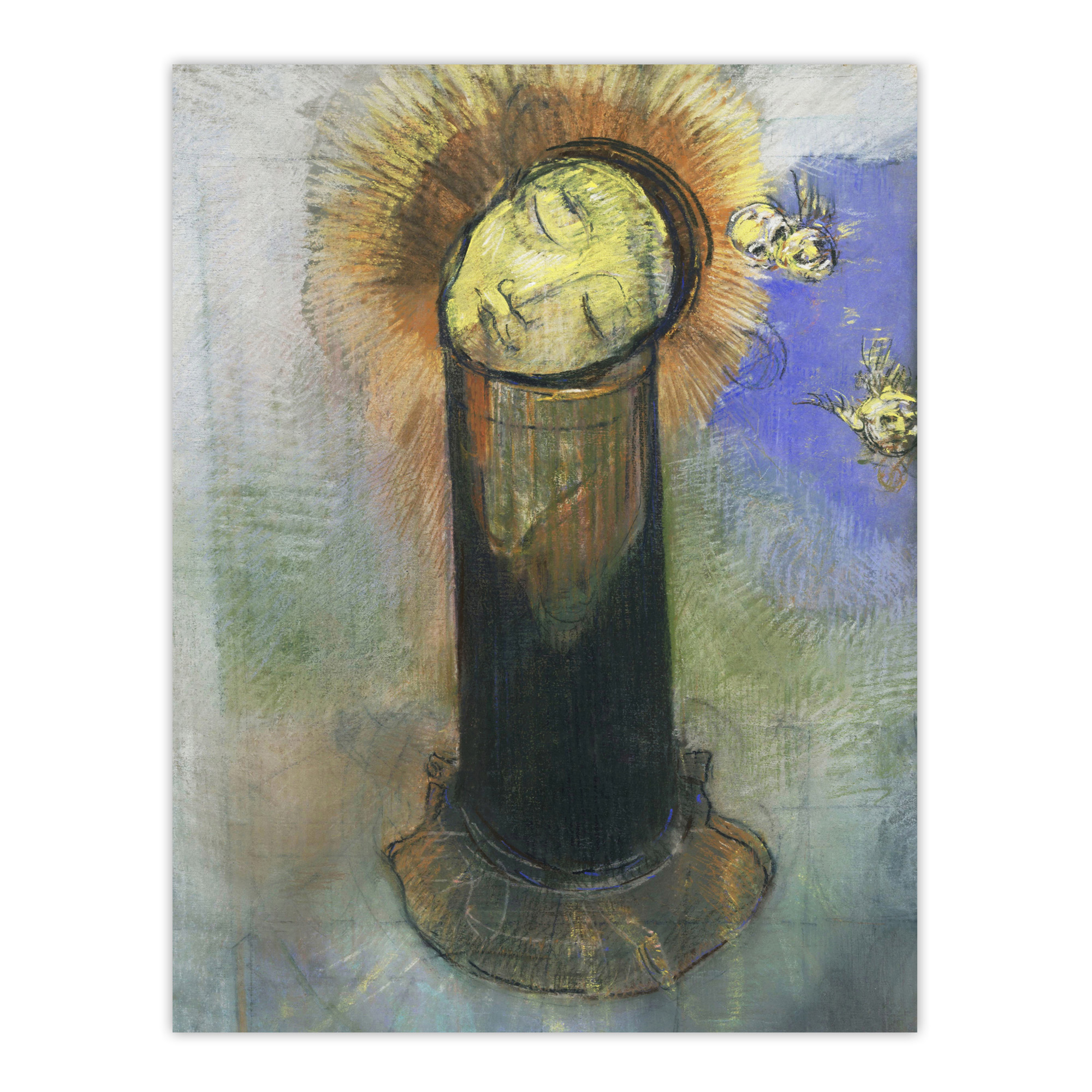 Head of John the Baptist on Pillar Redon Vintage Wall Art Print Poster