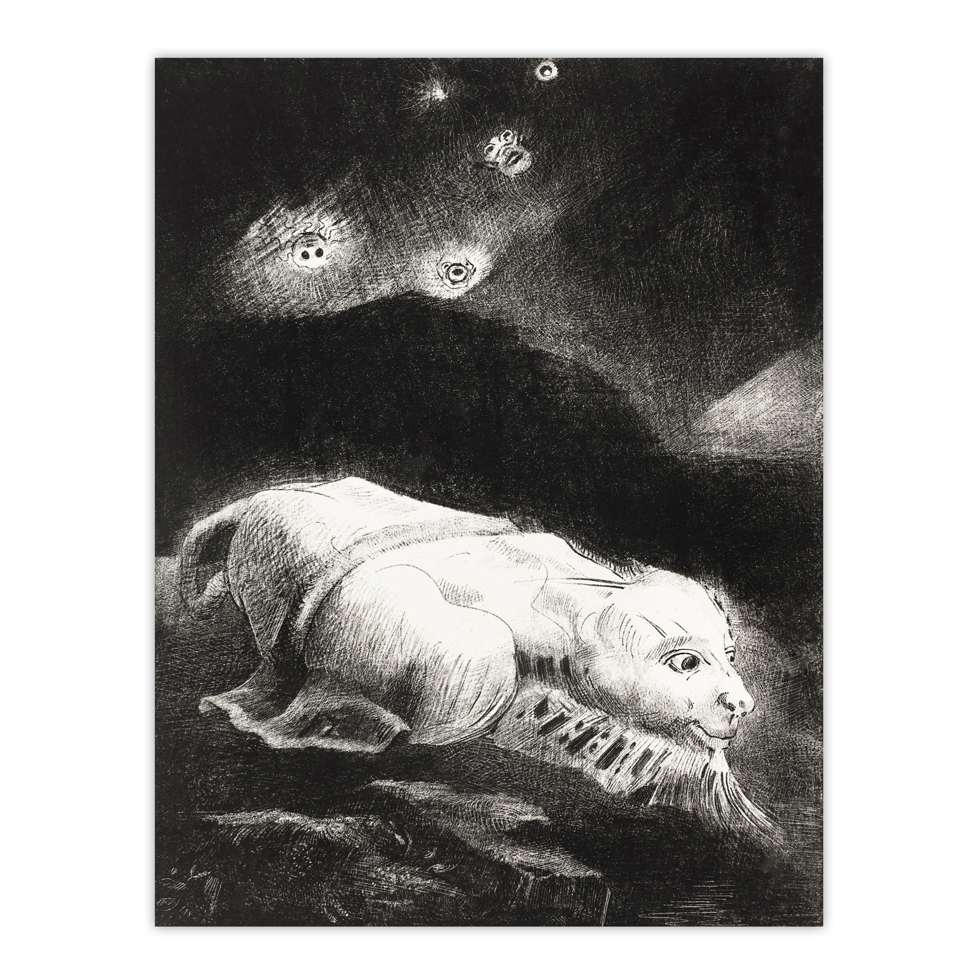 Life Awakening in Obscure Matter Redon Vintage Wall Art Print Poster