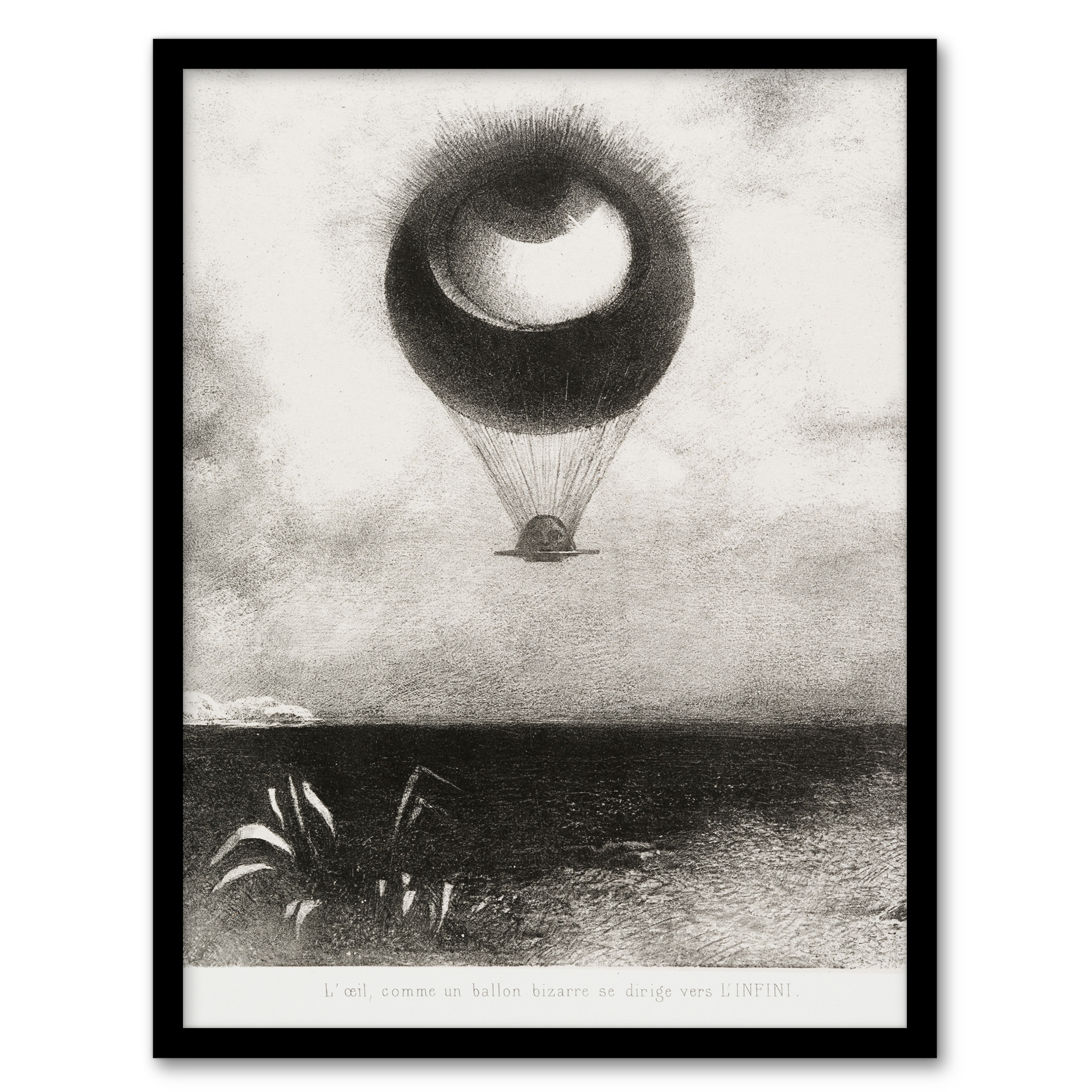 Odilon Redon Framed Wall Art Print The Eye Like a Strange Balloon Home Décor
