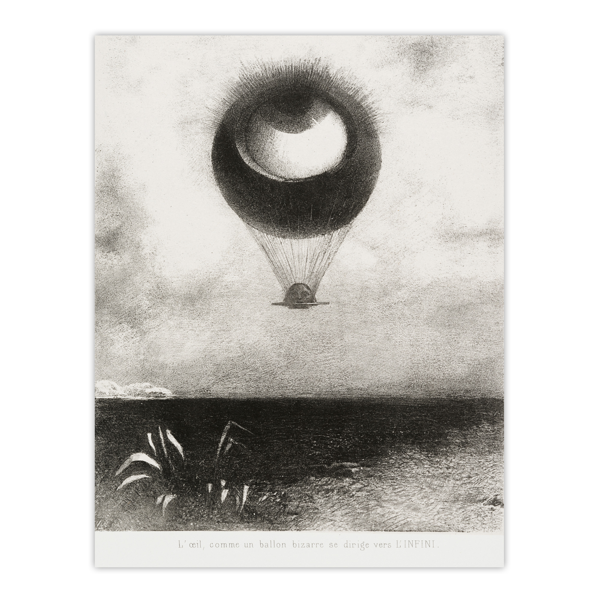The Eye Like a Strange Balloon Redon Vintage Wall Art Print Poster