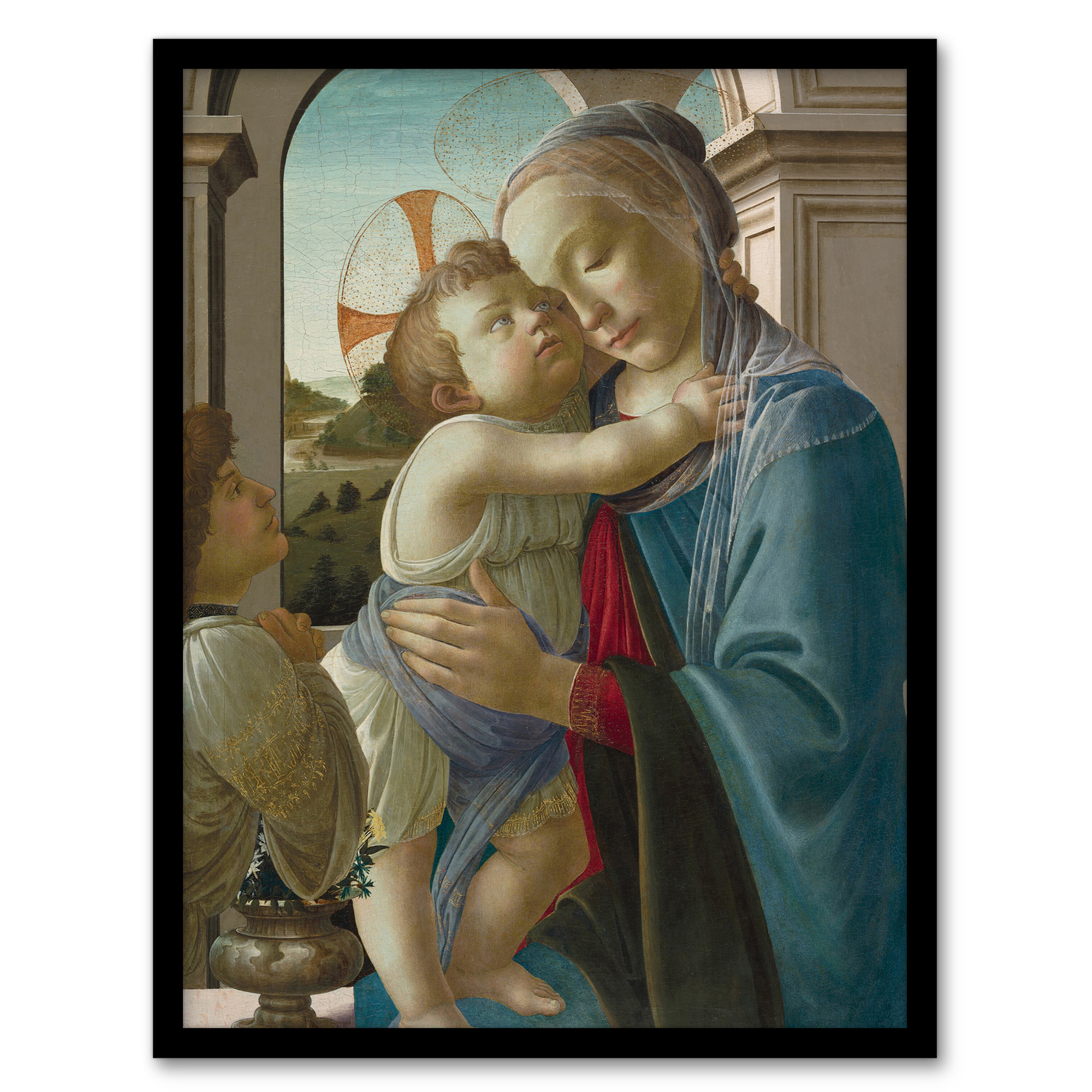 Virgin and Child an Angel Botticelli Vintage Wall Art Print Poster