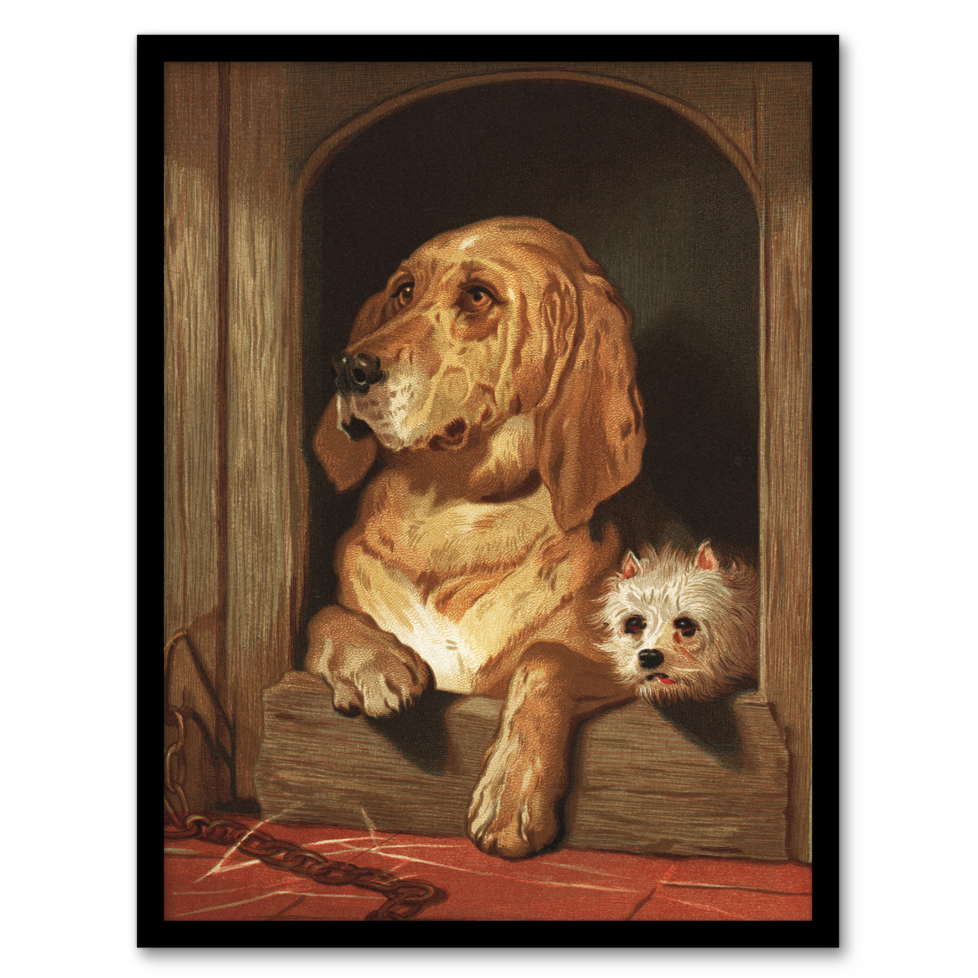 Sir Edwin Landseer Framed Wall Art Dignity and Impudence Dog Portrait Home Décor