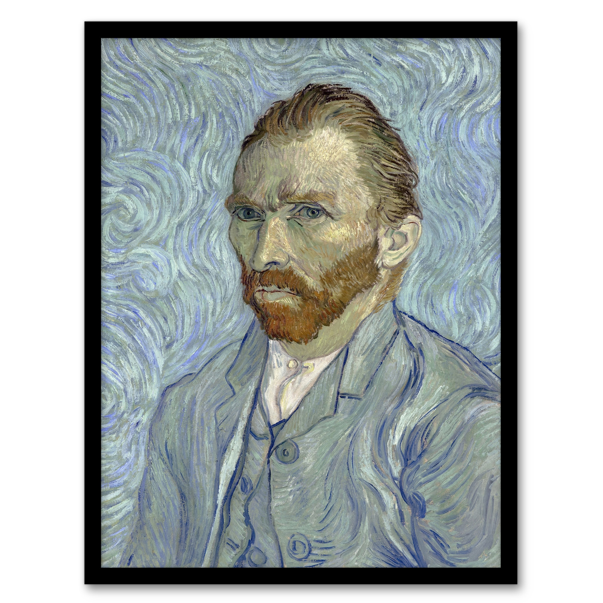 Vincent van Gogh Framed Wall Art Print Artist 1889 Self Portrait Home Décor