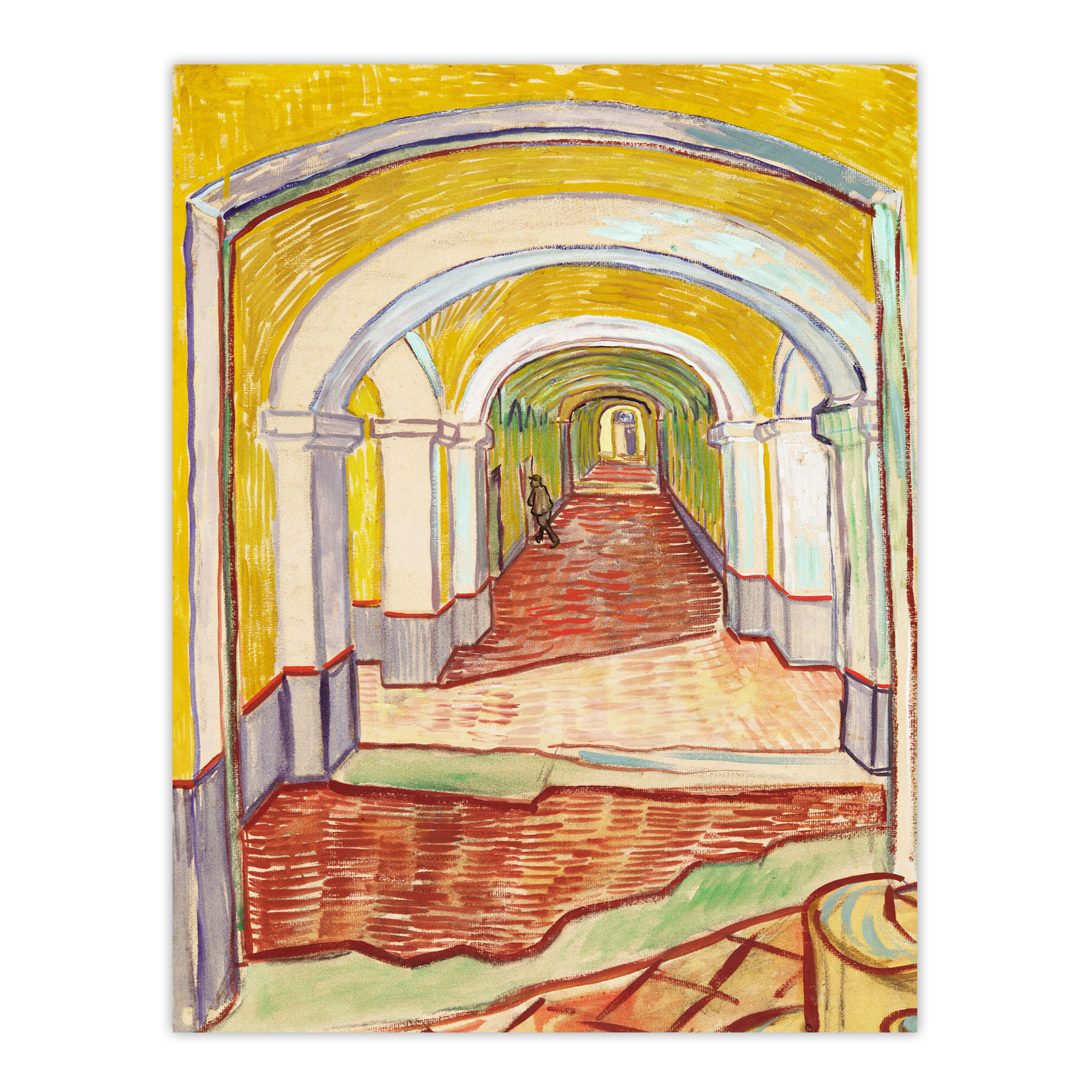 Corridor in the Asylum Van Gogh Vintage Wall Art Print Poster