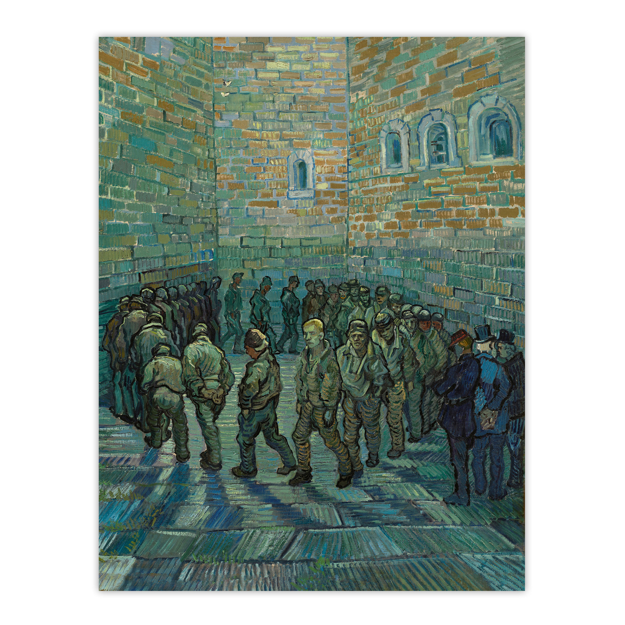 Penitentiary Prisoners Exercising Van Gogh Wall Art Print Poster