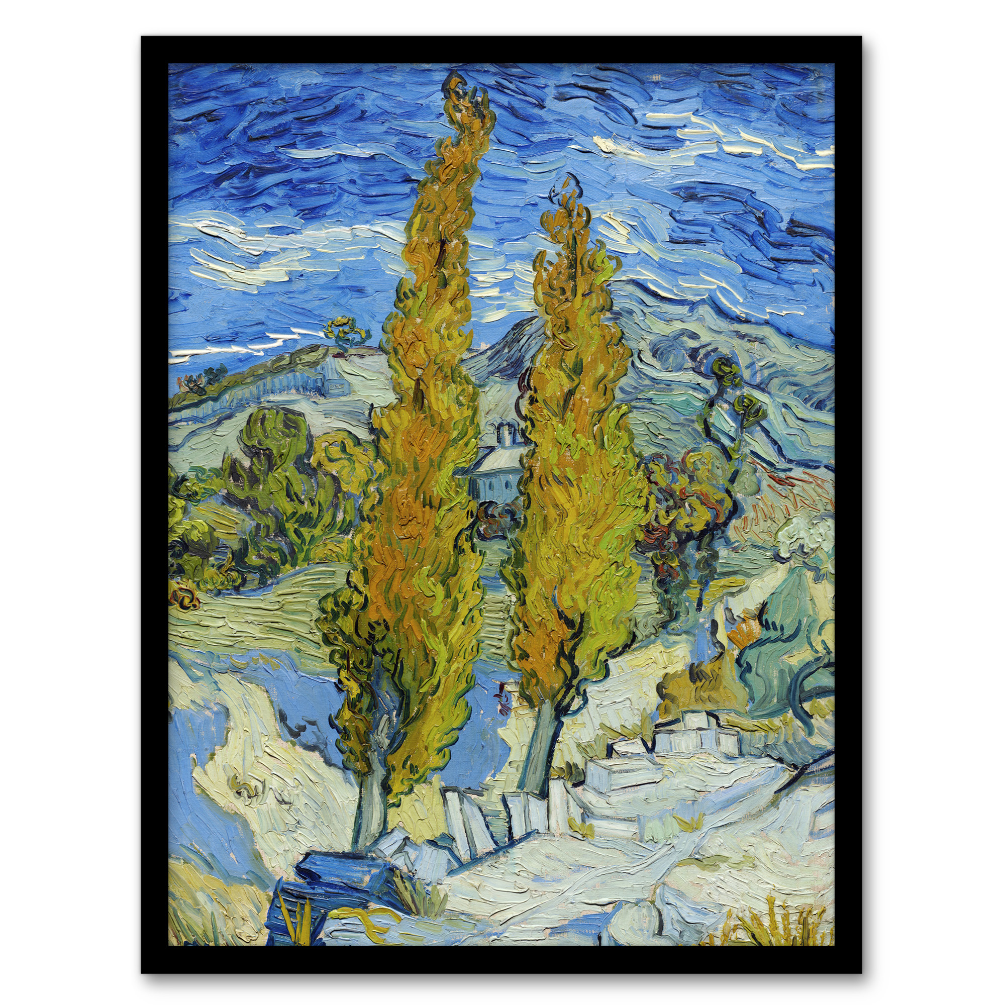 The Poplars at Saint Remy Van Gogh Vintage Wall Art Print Poster