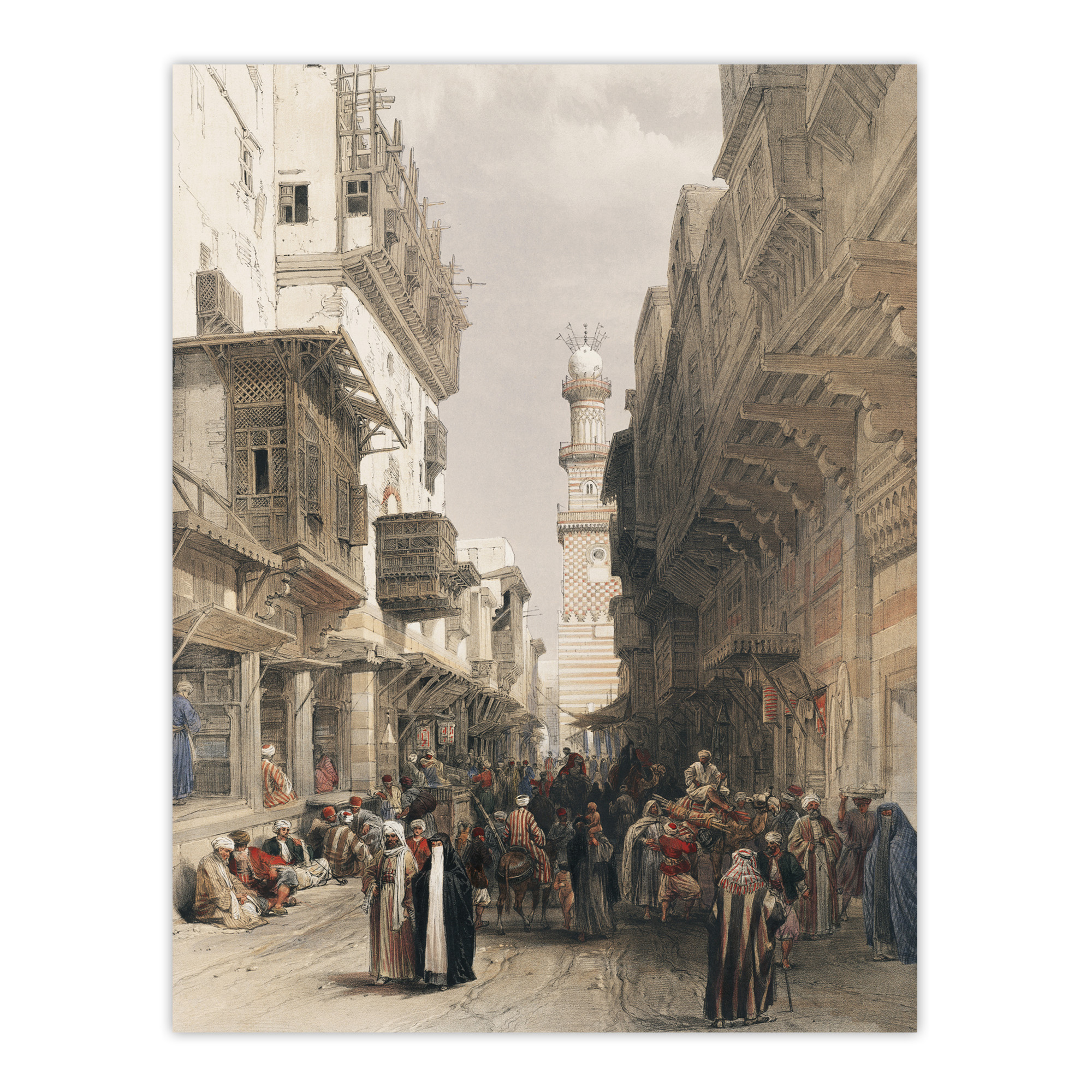 Mosque El Mooristan Cairo D. Roberts Vintage Wall Art Print Poster