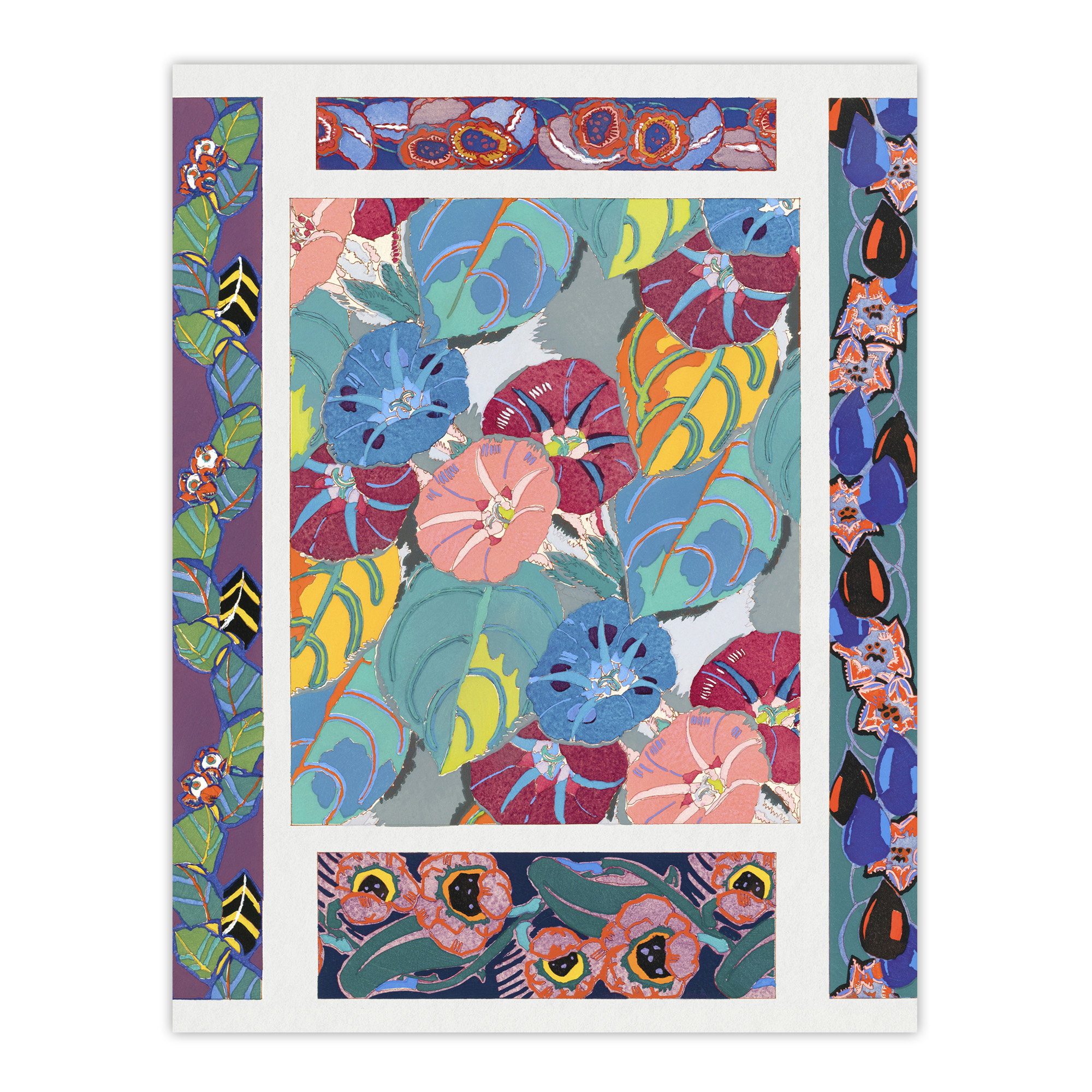 Vibrant Flower Pattern Benedictus Vintage Wall Art Print Poster