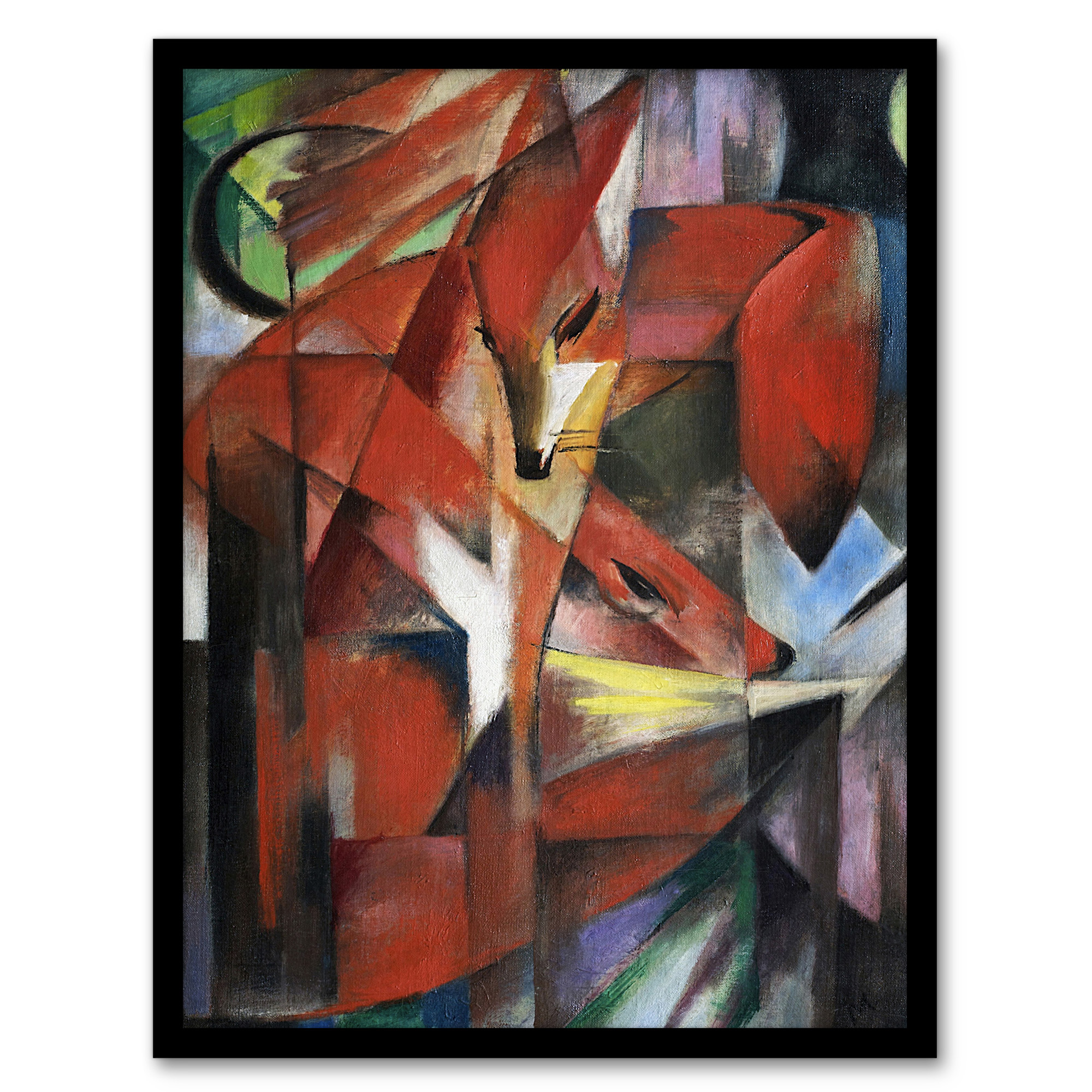 Franz Marc Framed Wall Art The Foxes Colourful Abstract Painting Home Décor