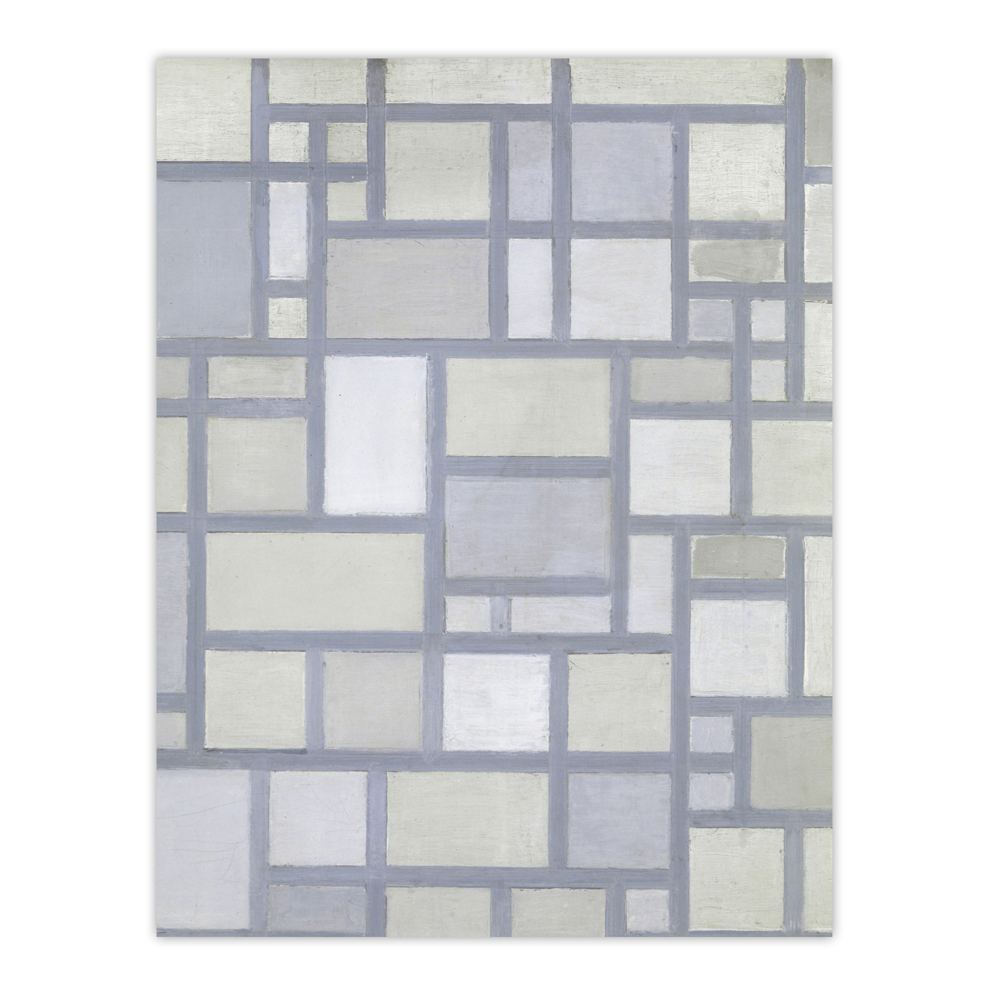 Abstract Composition with Gray lines Mondrian Wall Art Print Poster