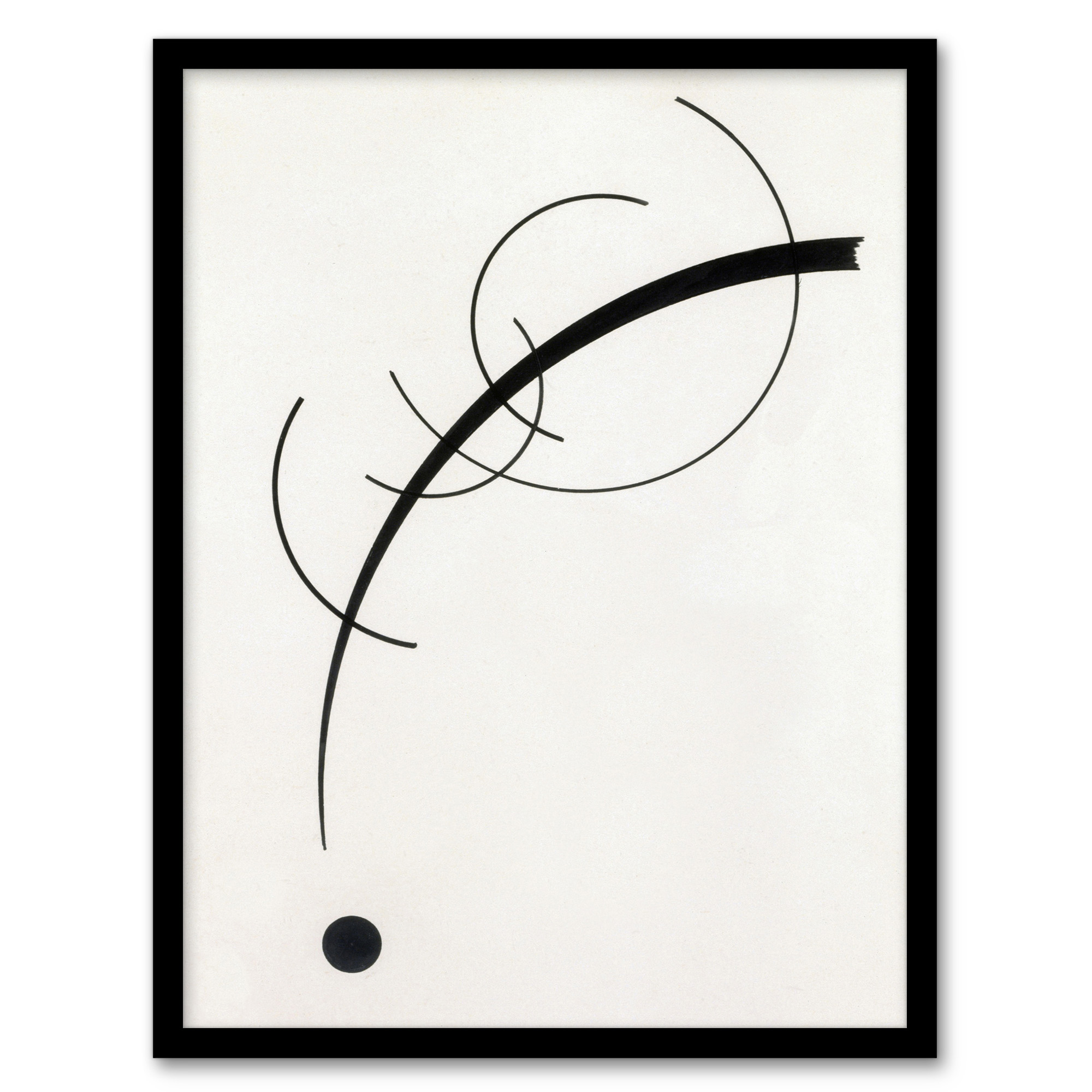 Wassily Kandinsky Framed Wall Art Print Free Curve to the Point Home Décor A3/A4
