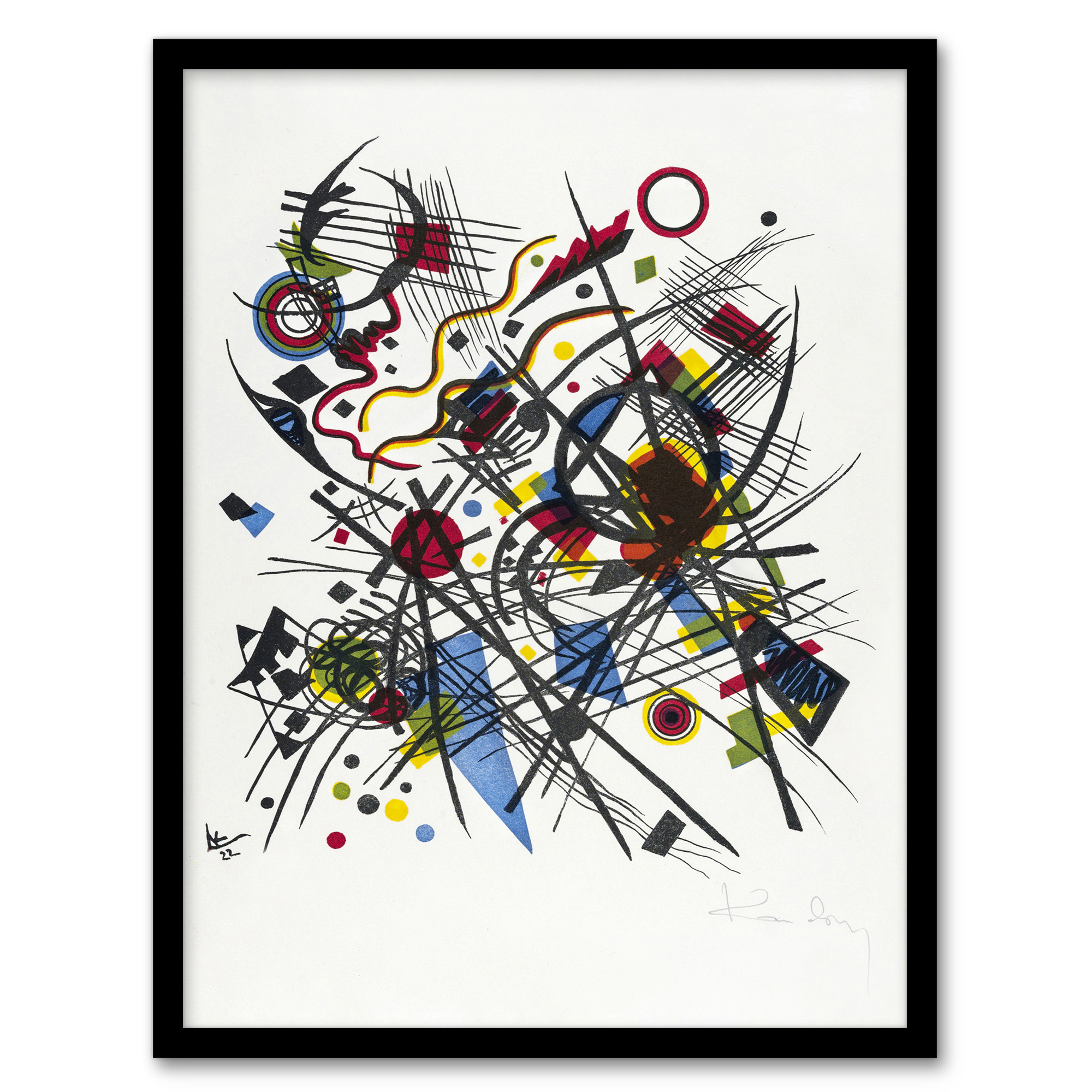 Kandinsky gerahmte Wandkunst Lithographie für das vierte Bauhaus Portfolio Wohndeko - Bild 2 von 9