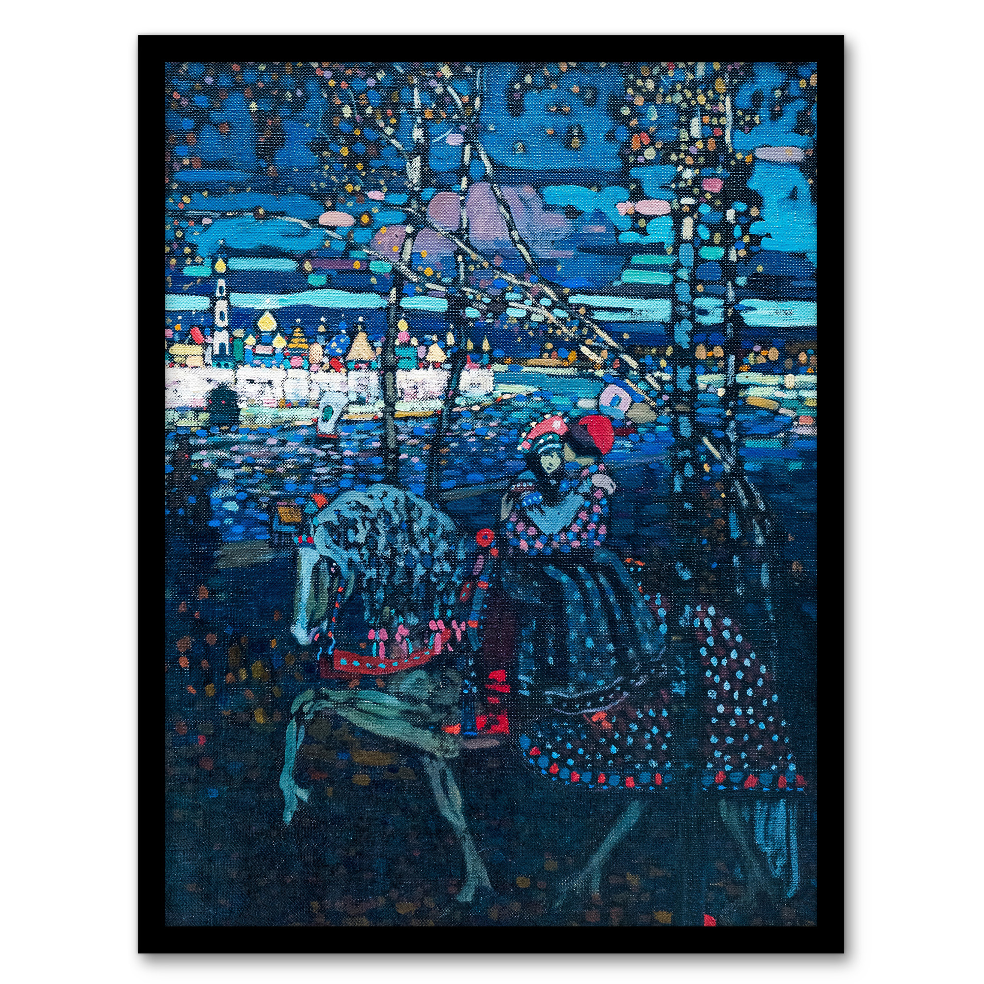 Wassily Kandinsky Framed Wall Art Riding Couple in Russian Cityscape Home Décor - Bild 2 von 9