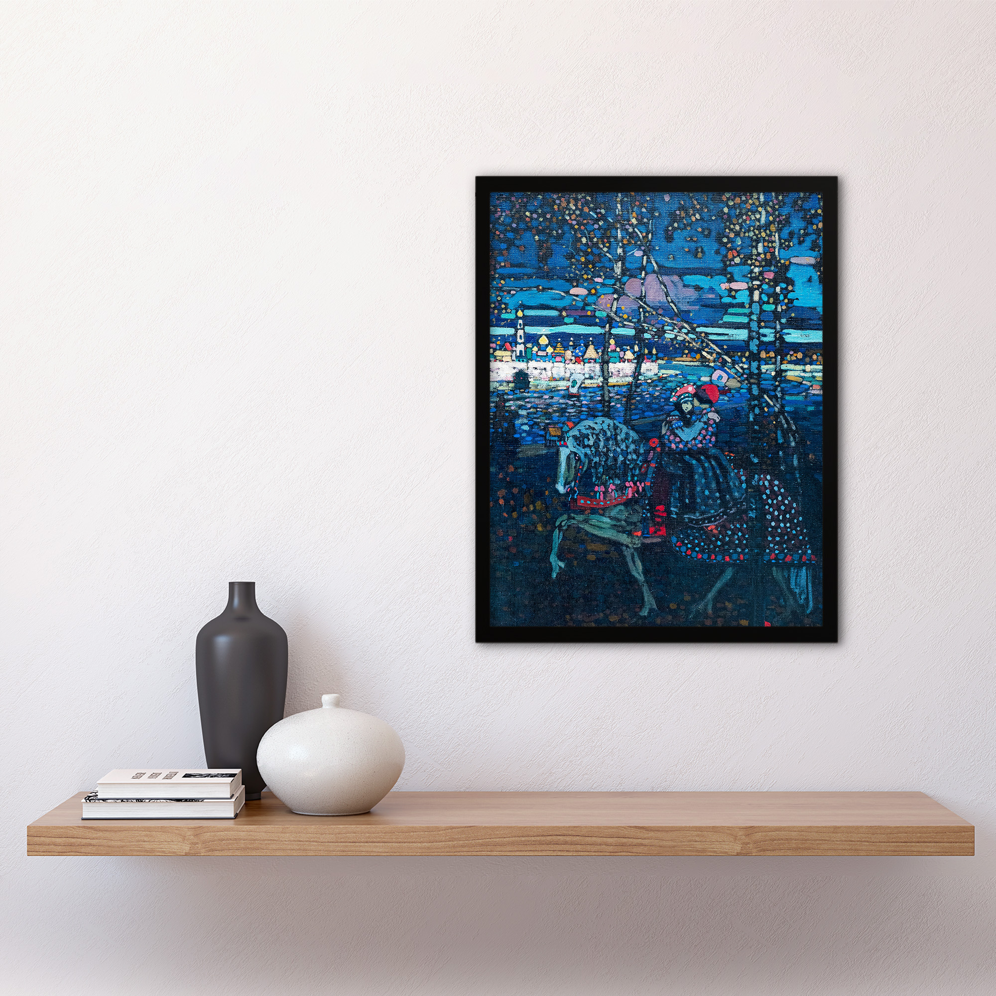 Wassily Kandinsky Framed Wall Art Riding Couple in Russian Cityscape Home Décor - Bild 3 von 9