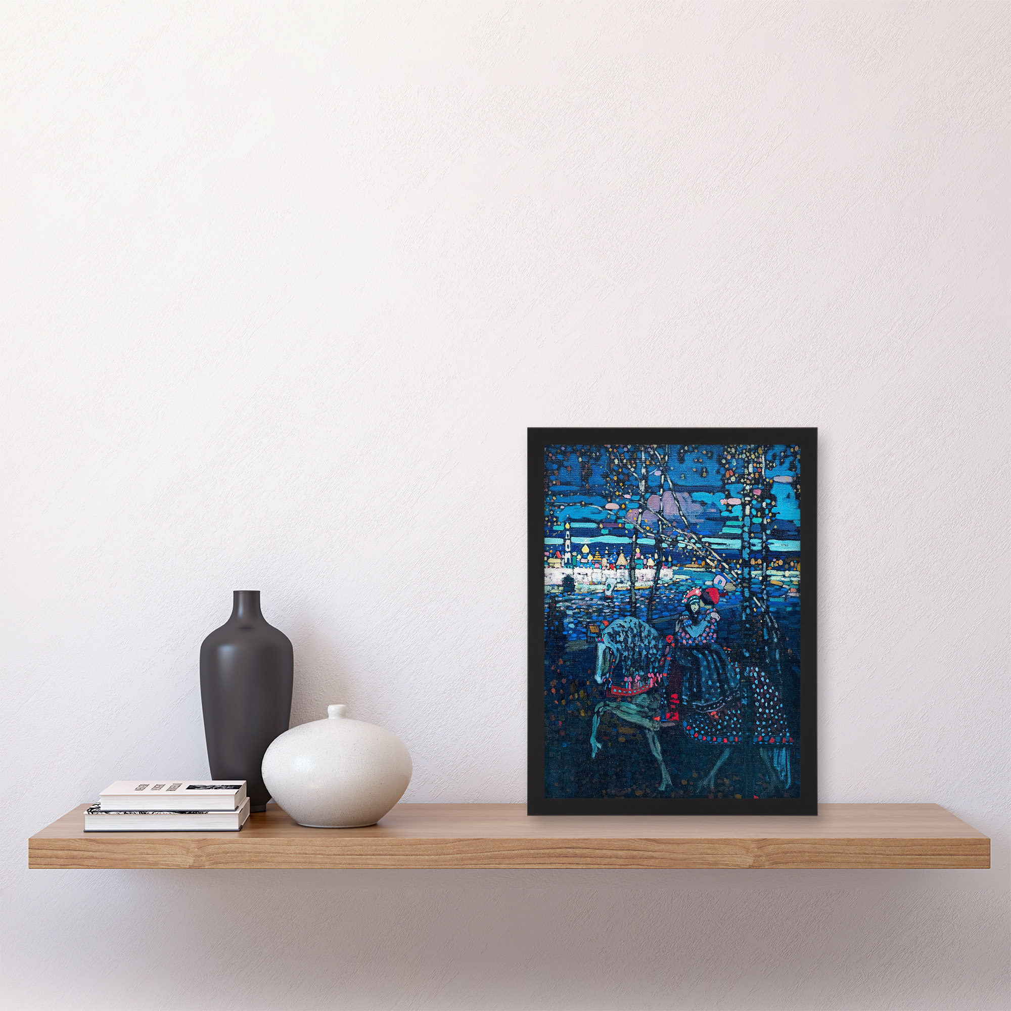 Wassily Kandinsky Framed Wall Art Riding Couple in Russian Cityscape Home Décor - Bild 7 von 9