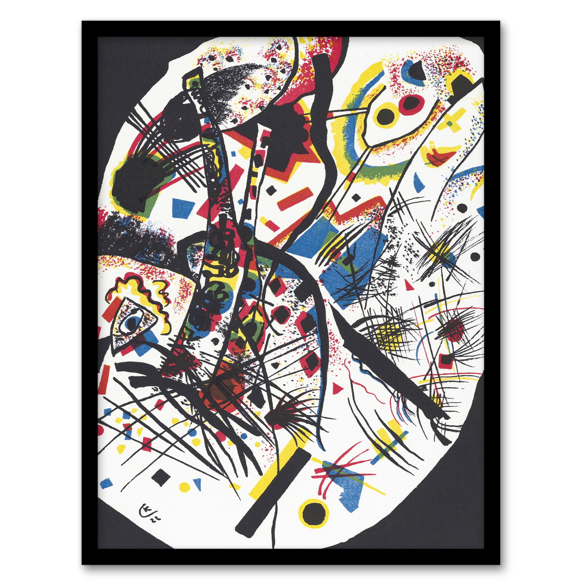 Wassily Kandinsky Framed Wall Art Small Worlds III Abstract Painting Home Décor