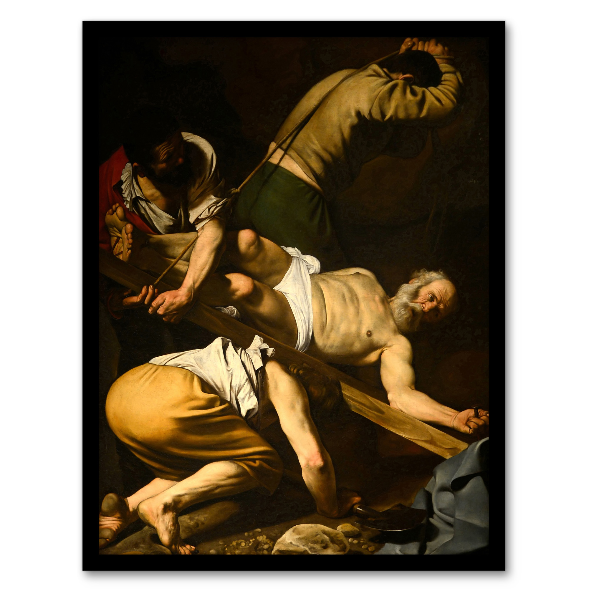 Caravaggio Crucifixion of Saint Peter Oil Painting Framed Wall Art Print A3/A4